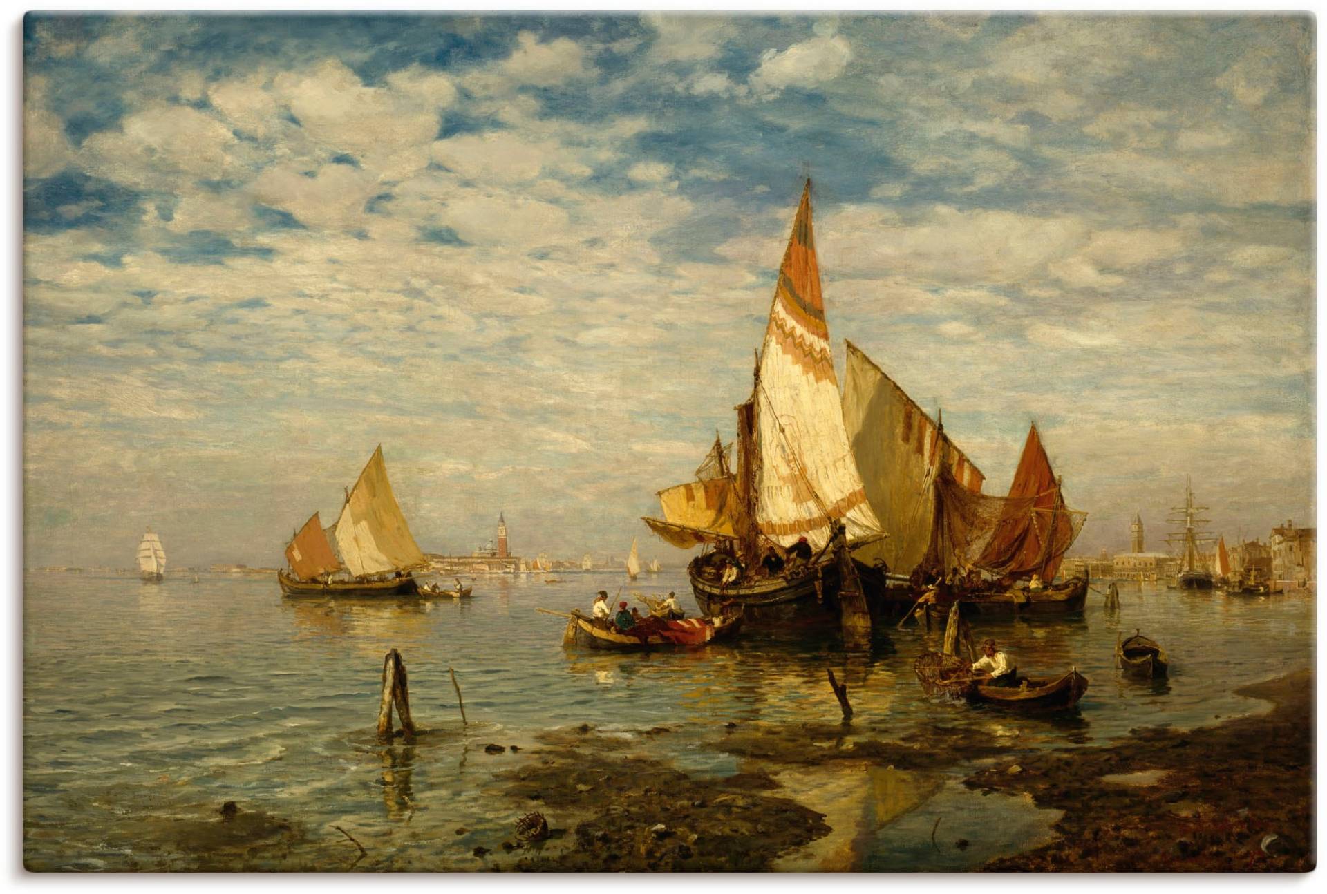 Artland Leinwandbild "In der Lagune bei Venedig", Bilder von Booten & Schiffen, (1 St.) von Artland