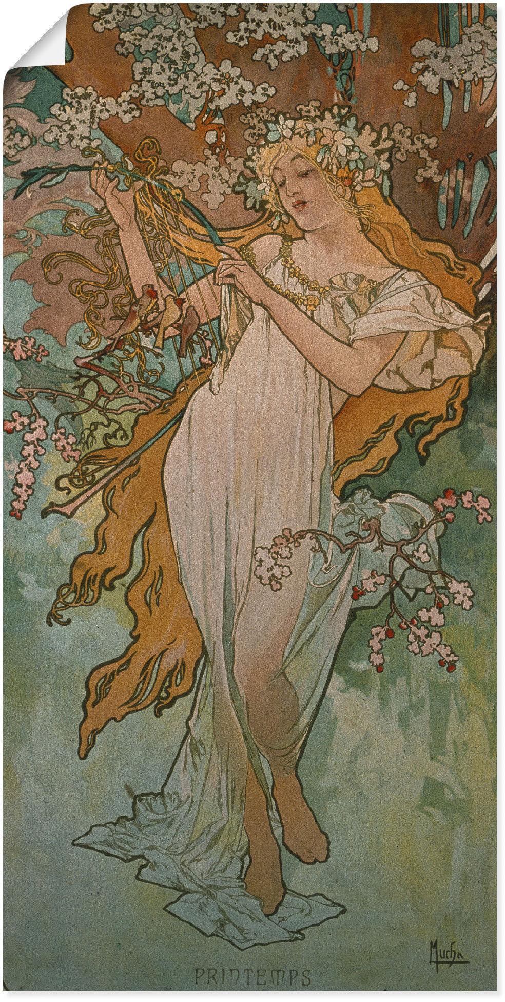 Artland Kunstdruck "Jahreszeiten: Frühling. 1896.", Frau, (1 St.) von Artland