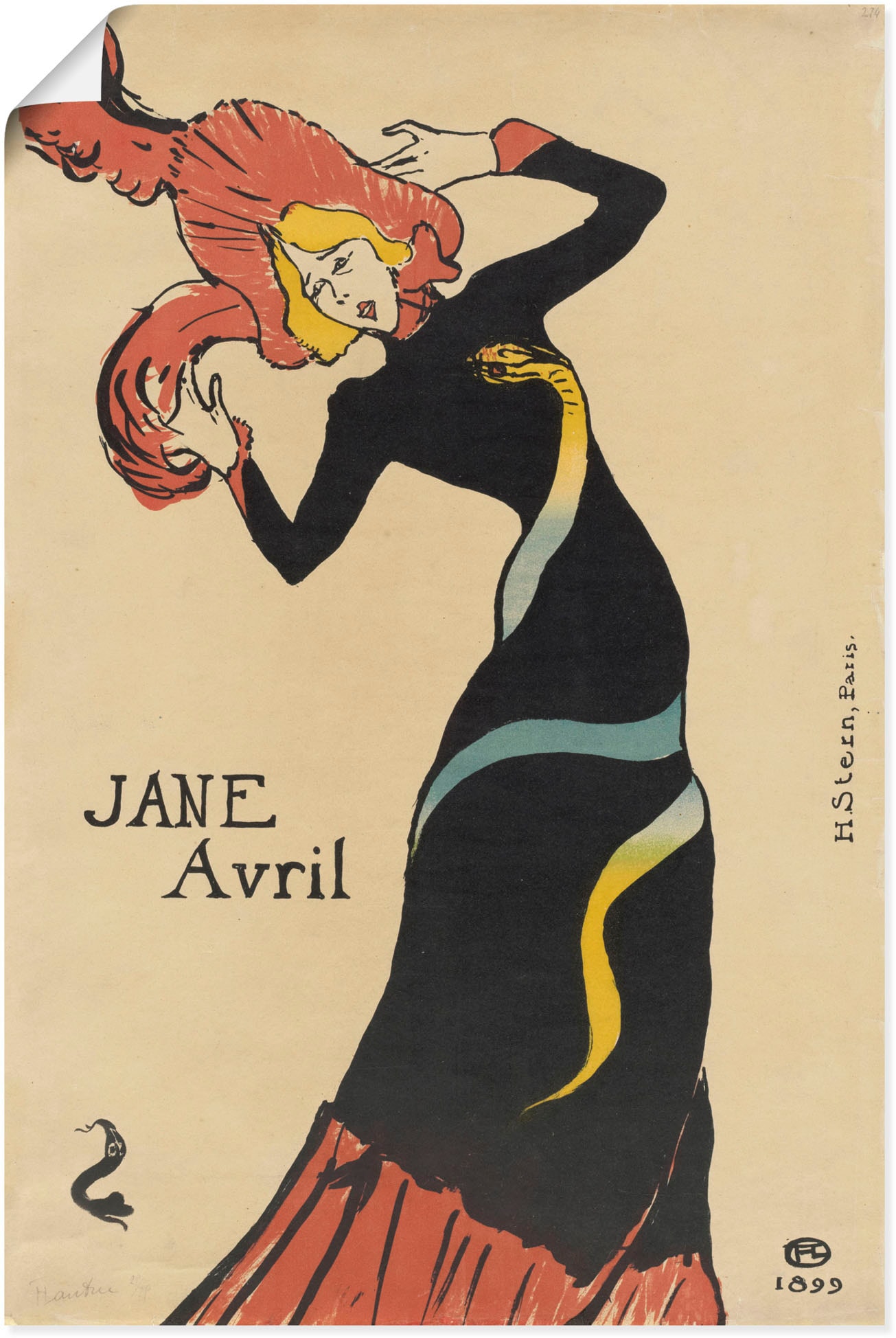 Artland Kunstdruck "Jane Avril (Plakat). 1899", Ausstellungsplakate, (1 St.) von Artland