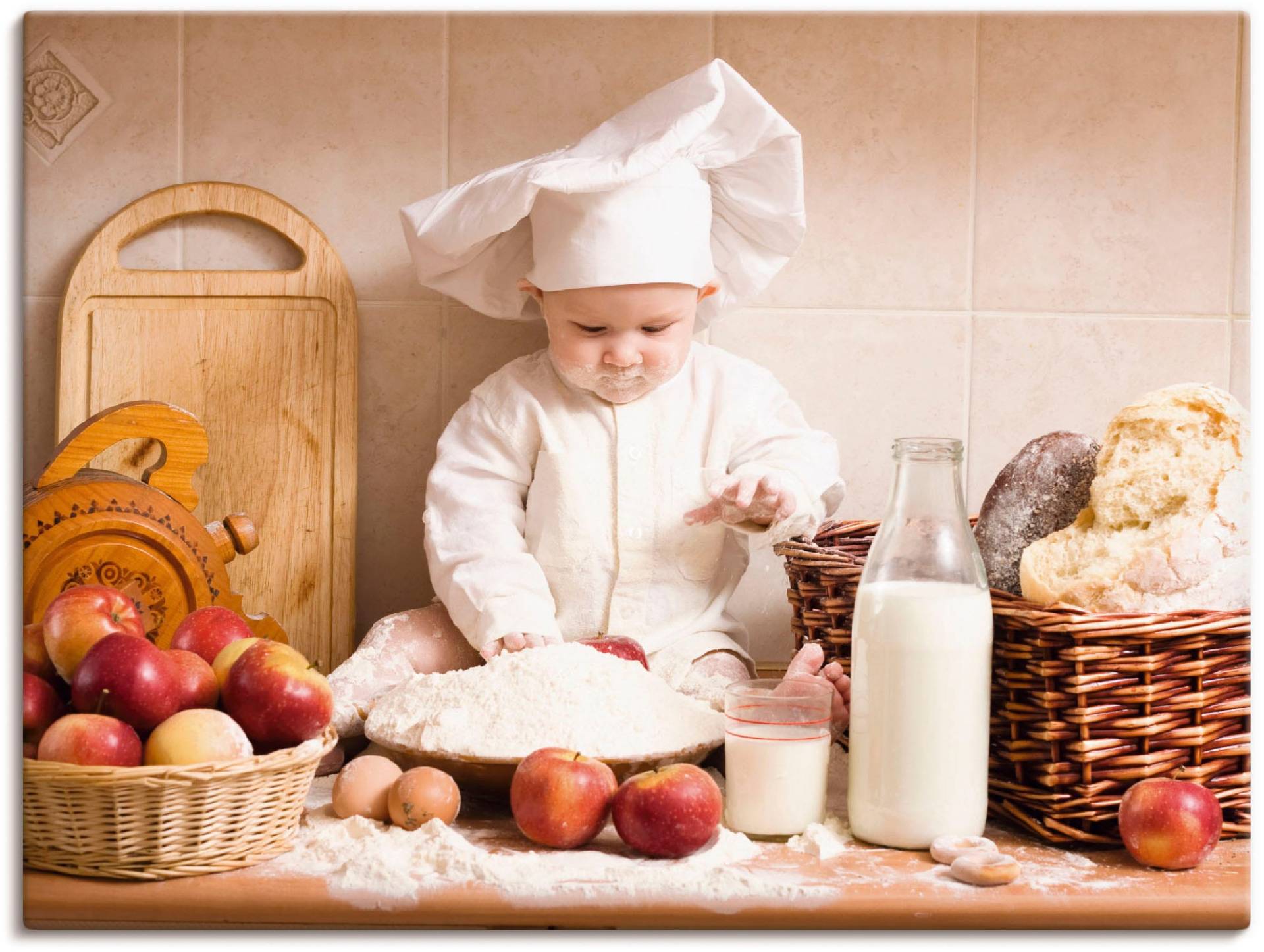 Artland Wandbild "Küche Junge Kind Backen", Bilder von Kindern, (1 St.) von Artland