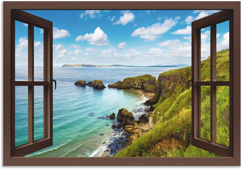 Artland Wandbild "Küstenweg in Nordirland durchs Fenster", Meer Bilder, (1 St.) von Artland