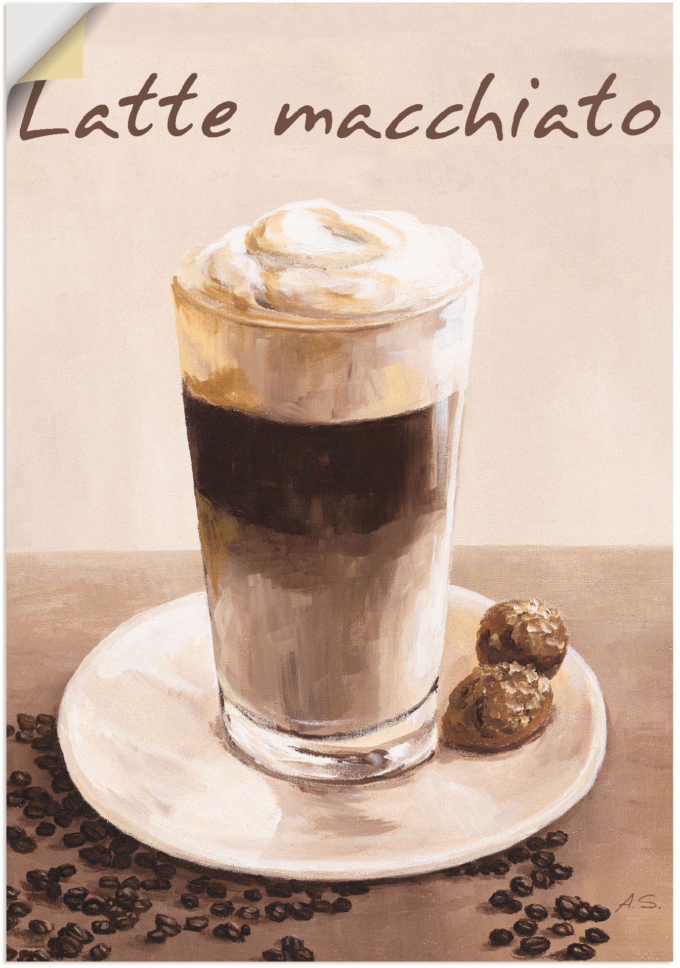 Artland Wandbild "Latte Macchiato - Kaffee", Kaffee Bilder, (1 St.) von Artland