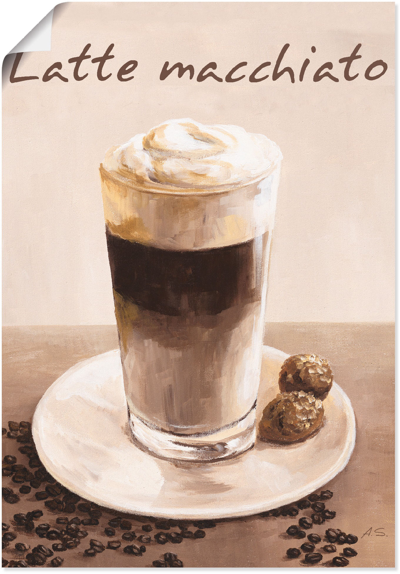 Artland Wandbild "Latte Macchiato - Kaffee", Kaffee Bilder, (1 St.) von Artland