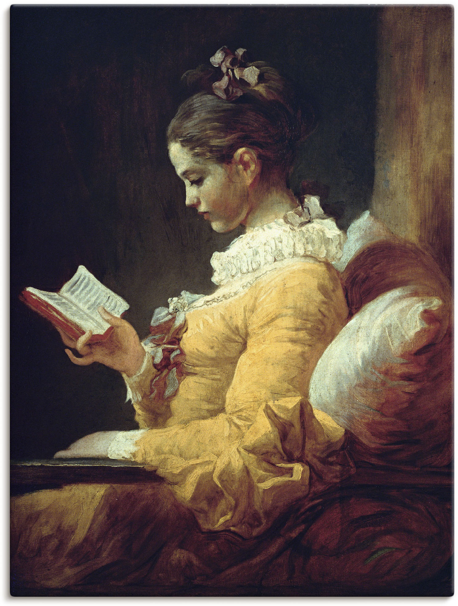 Artland Wandbild "Lesendes Mädchen. Um 1776", Frau, (1 St.), als Leinwandbild, Poster in verschied. Größen von Artland