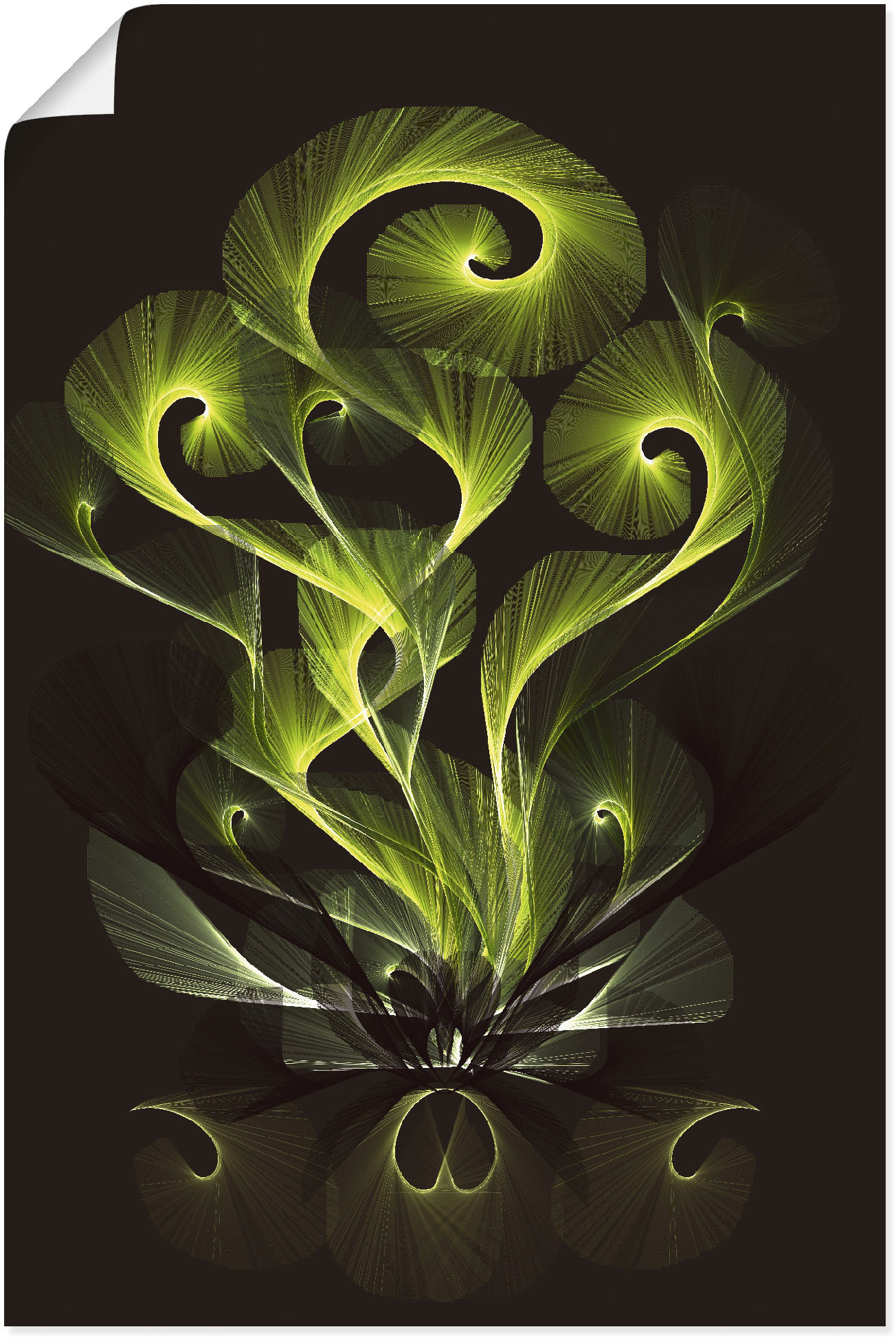Artland Poster "Leuchtfarn filigran", klassische Fantasie, (1 St.) von Artland