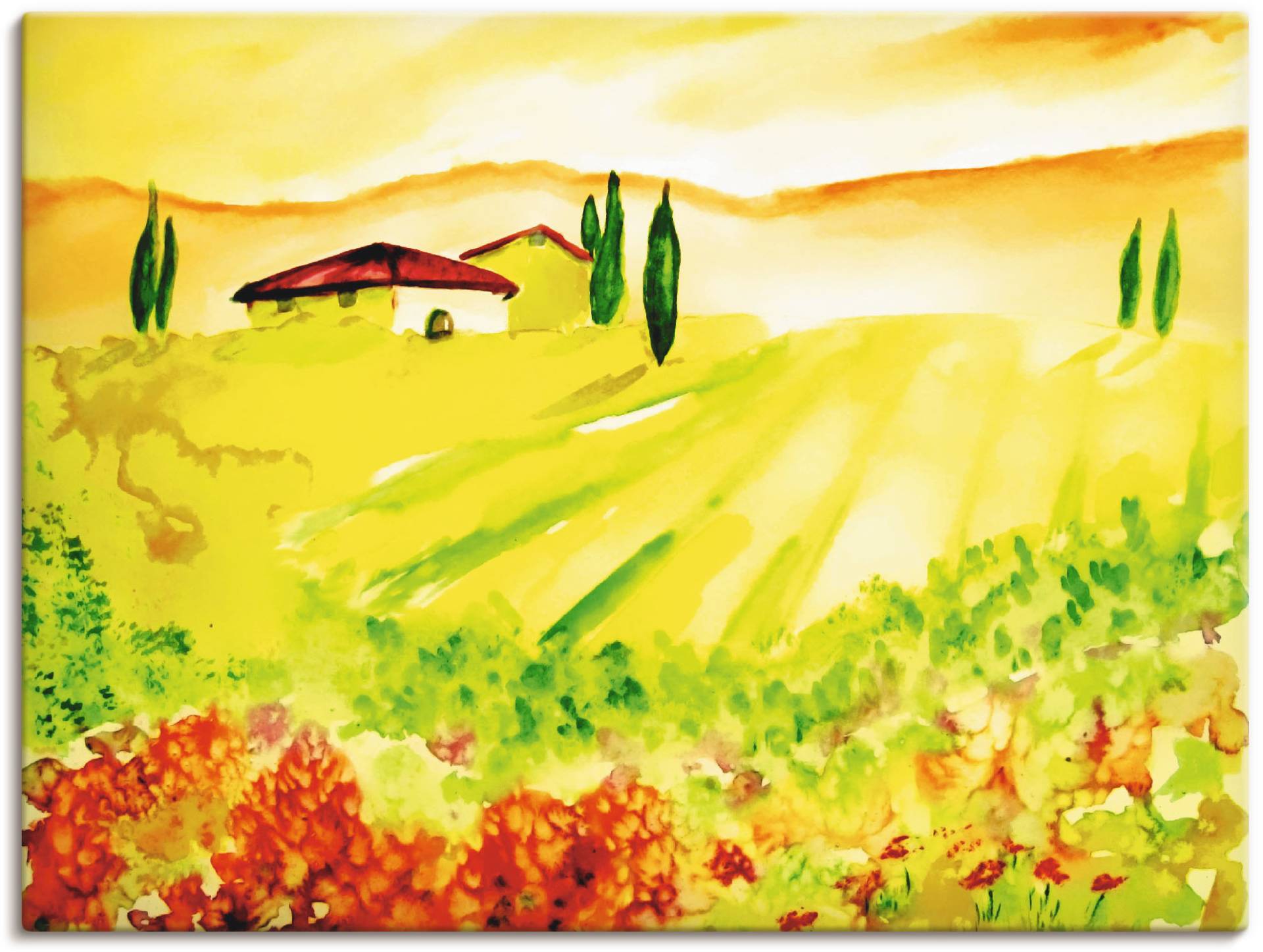 Artland Wandbild "Licht der Toskana", Felder, (1 St.), als Leinwandbild, Poster, Wandaufkleber in verschied. Größen von Artland