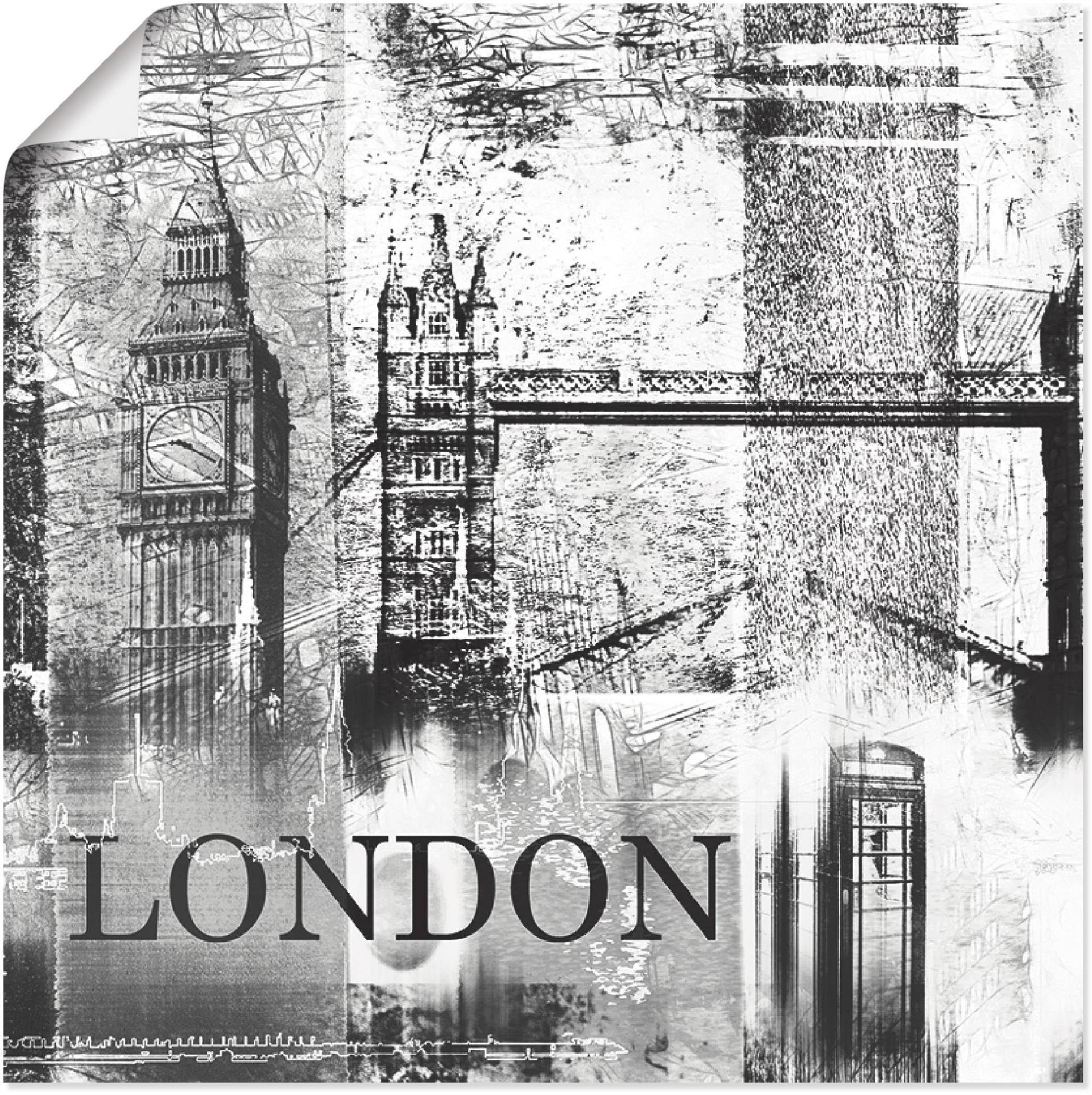 Artland Poster "London Skyline Abstrakte Collage 04", Gebäude, (1 St.) von Artland