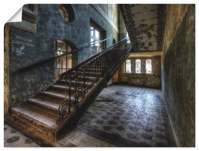 Artland Wandbild "Lost Place - Treppen" Architektonische Elemente 1 Stk. tlg. als Leinwandbild, Poster in verschied. Größen von Artland