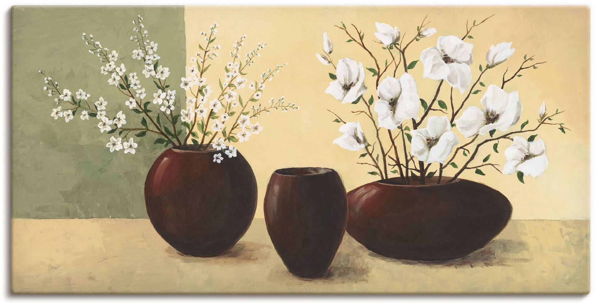 Artland Wandbild "Magnolien", Vasen & Töpfe, (1 St.), als Alubild, Outdoorbild, Leinwandbild, Poster, Wandaufkleber von Artland