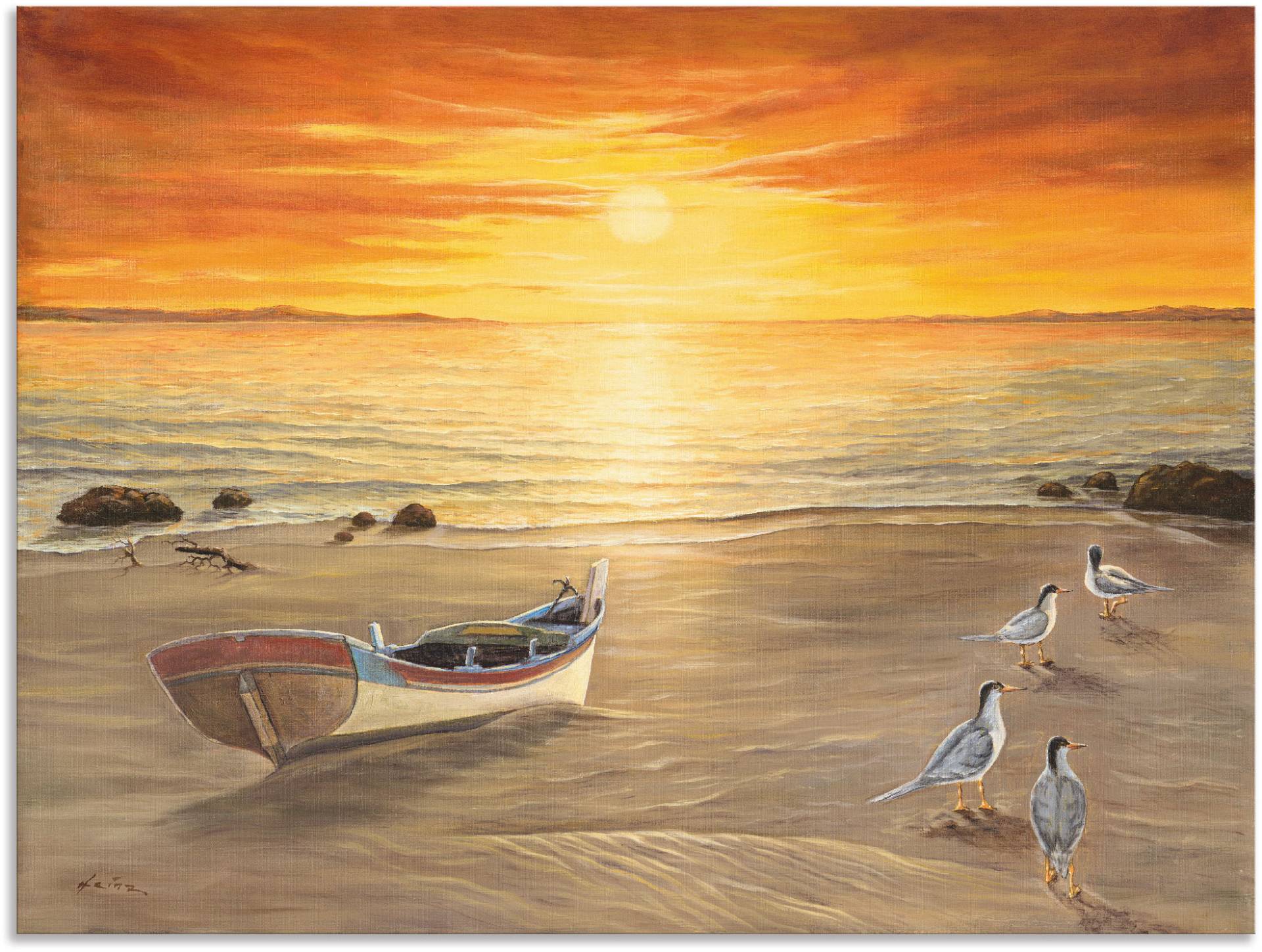 Artland Wandbild "Möwen" Sonnenaufgang & -untergang 1 Stk. tlg. als Alubild, Outdoorbild, Leinwandbild, Poster in verschied. Größen von Artland