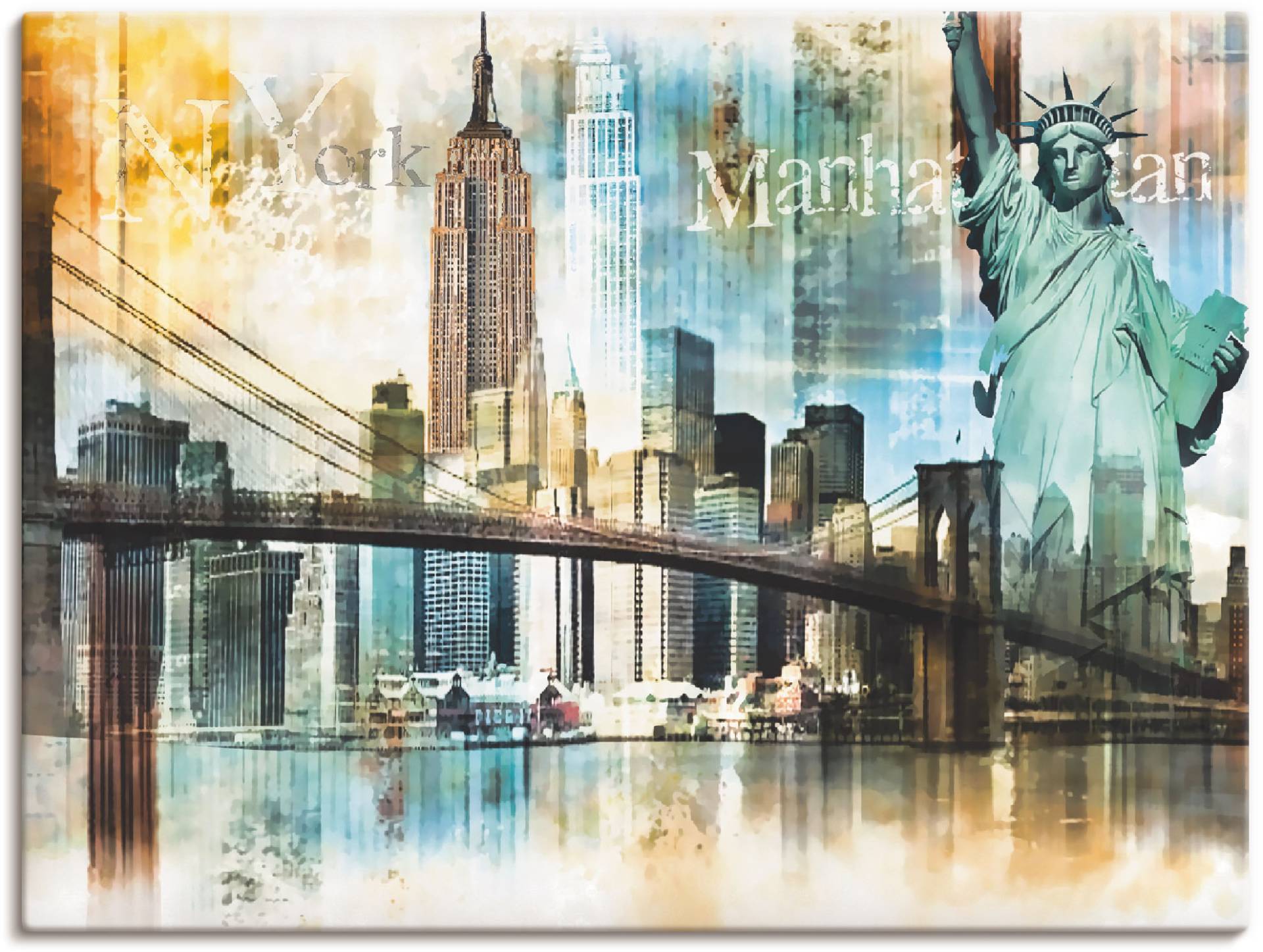 Artland Wandbild "New York Skyline Collage IV" Amerika 1 Stk. tlg. als Leinwandbild, Poster in verschied. Größen von Artland
