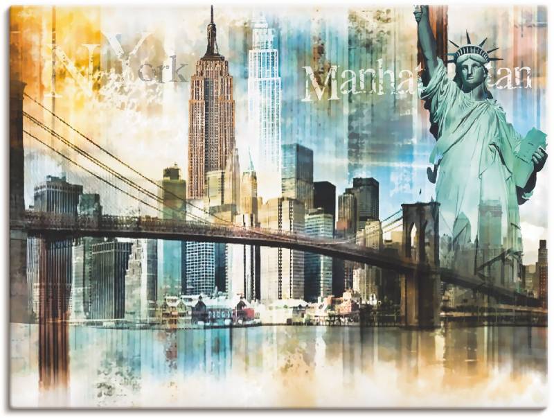 Artland Wandbild "New York Skyline Collage IV" Amerika 1 Stk. tlg. als Leinwandbild, Poster in verschied. Größen von Artland