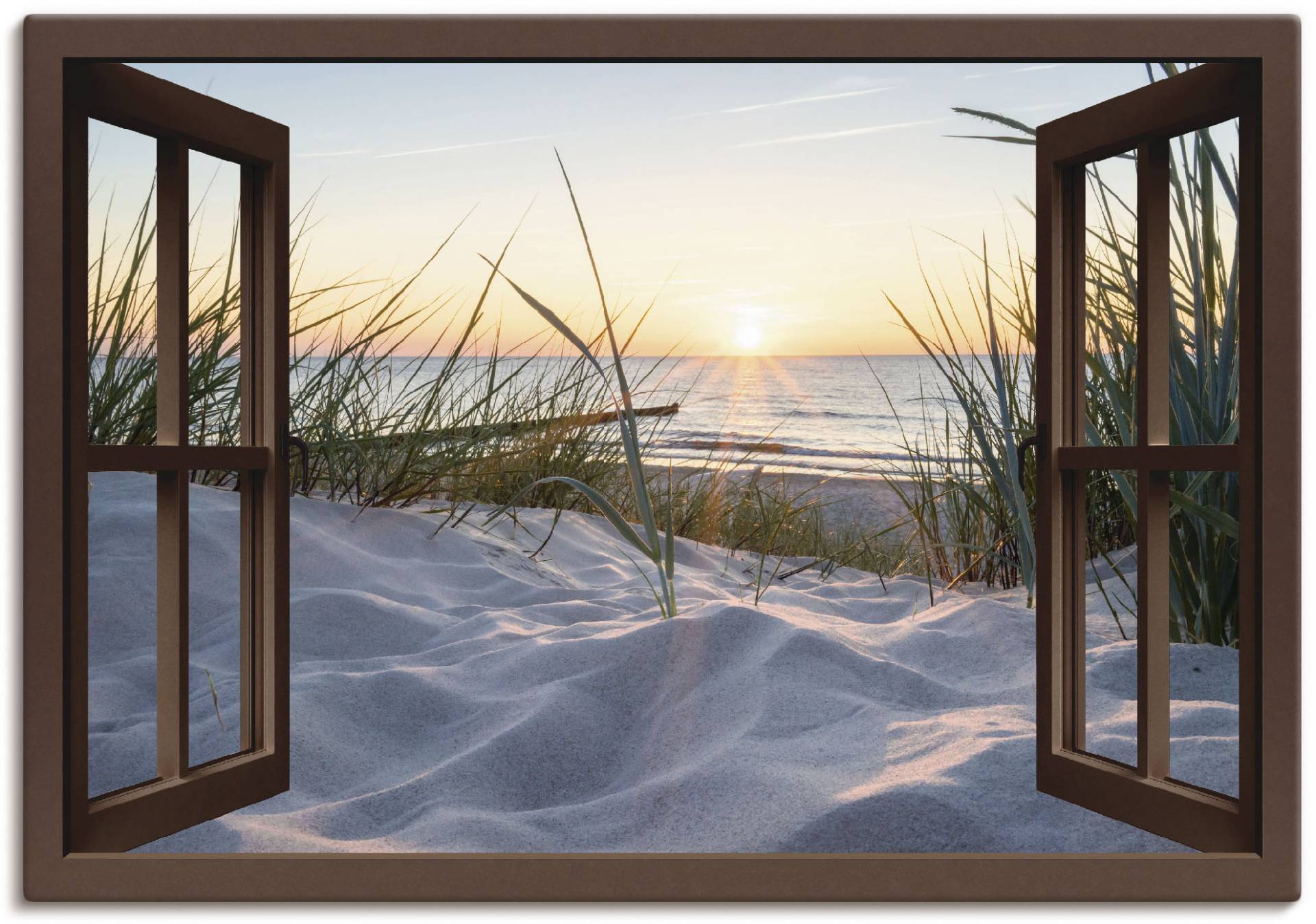 Artland Wandbild "Ostseestrand durchs Fenster", Meer Bilder, (1 St.) von Artland