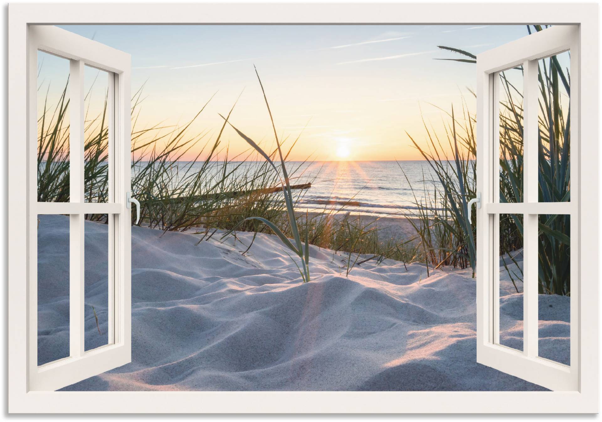 Artland Wandbild "Ostseestrand durchs Fenster", Meer Bilder, (1 St.) von Artland