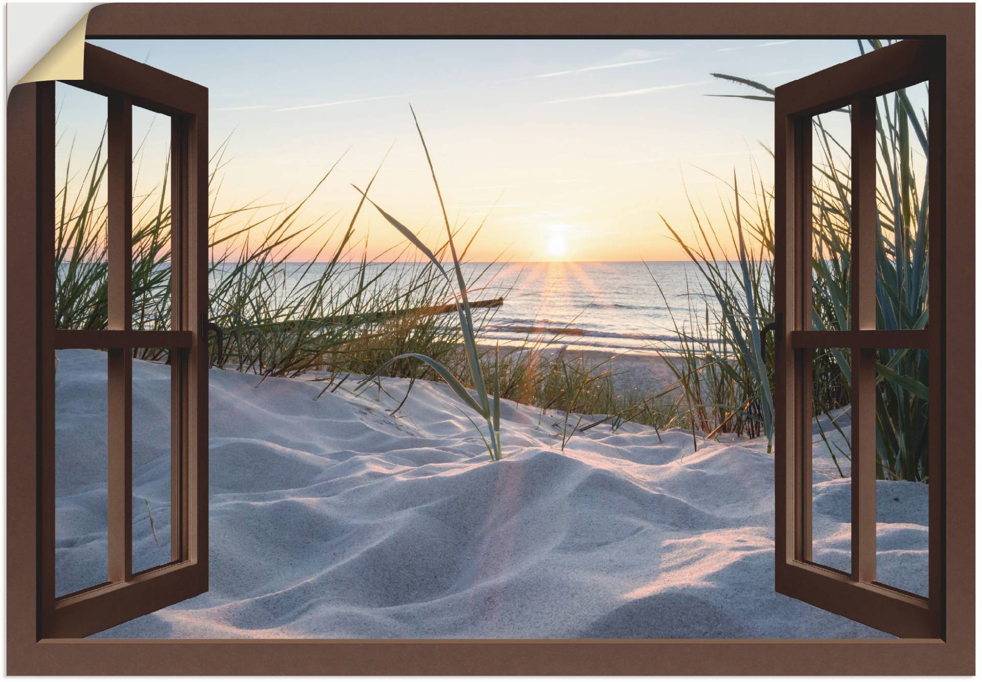 Artland Wandbild "Ostseestrand durchs Fenster", Meer Bilder, (1 St.) von Artland