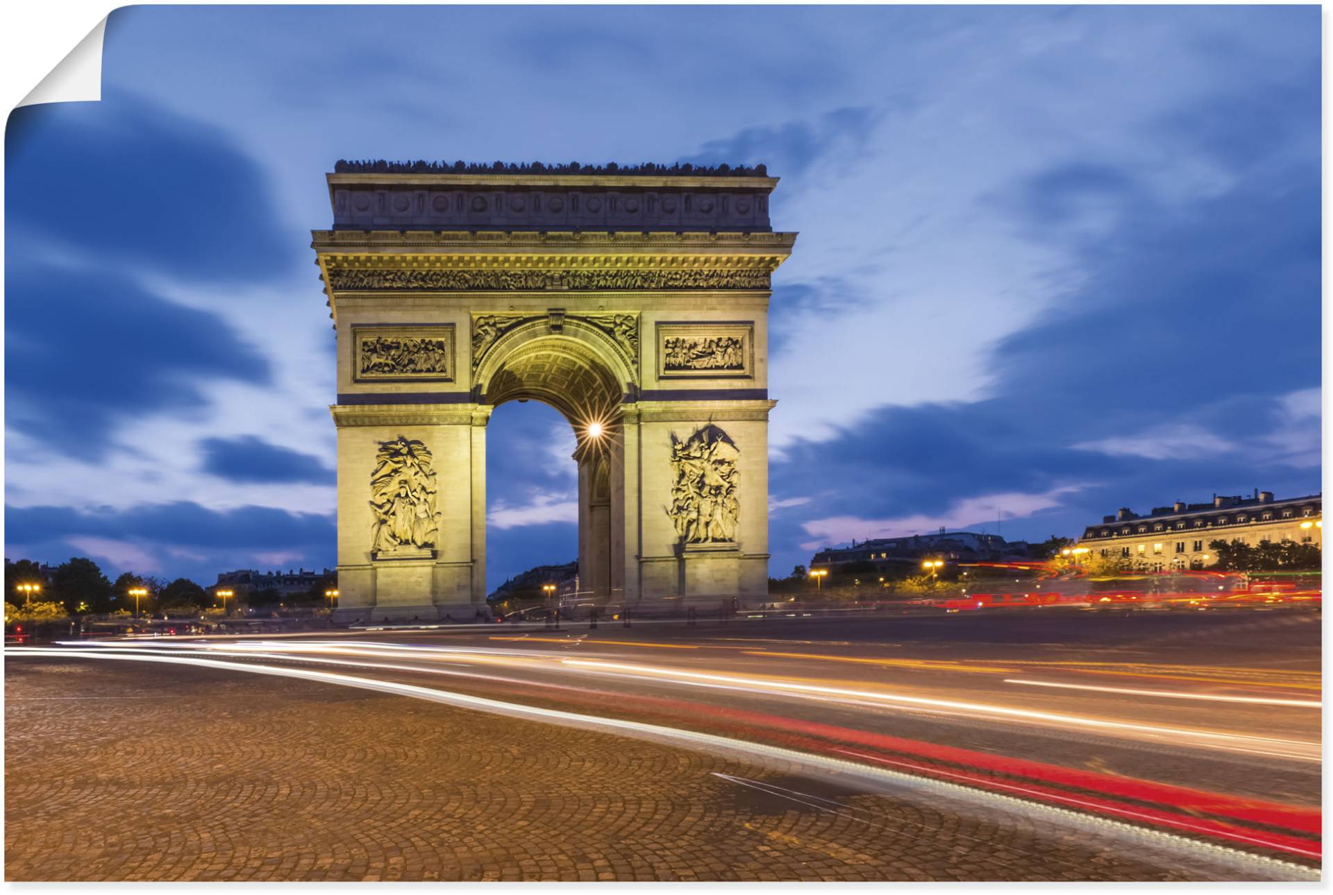 Artland Poster "Paris Triumphbogen abends", Paris, (1 St.) von Artland