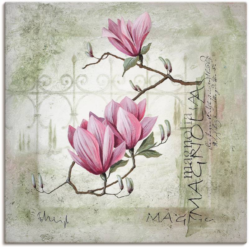 Artland Wandbild "Pinke Magnolie" Blumen 1 Stk. tlg. als Leinwandbild, Poster, Wandaufkleber in verschied. Größen von Artland