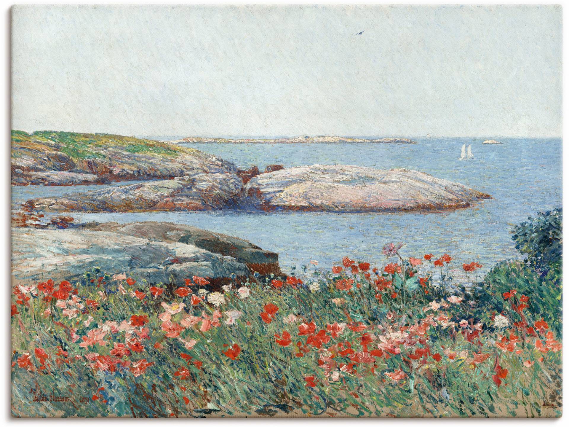 Artland Leinwandbild "Poppy, Isles of Shoals. 1891", Meer Bilder, (1 St.) von Artland