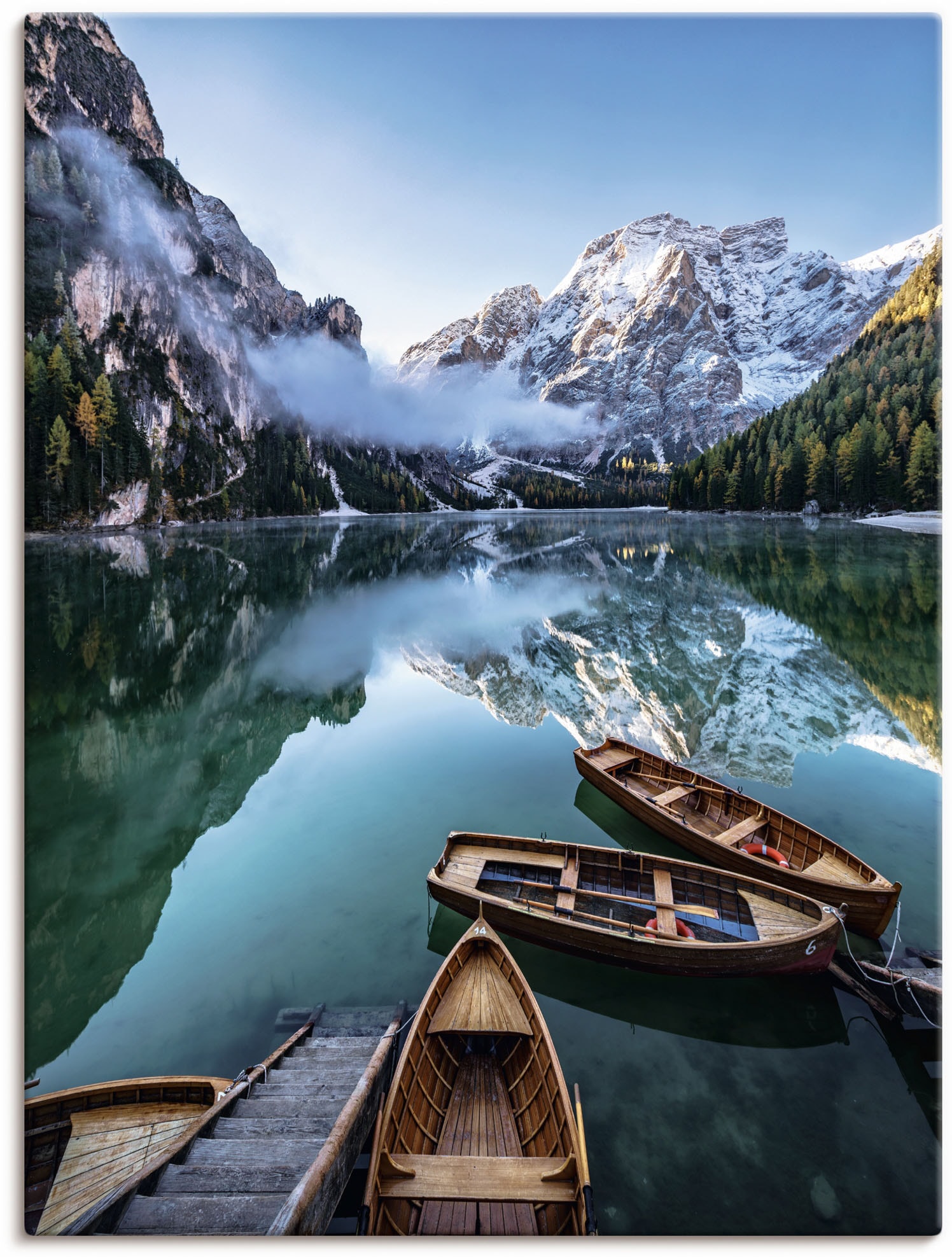 Artland Wandbild "Pragser Wildsee in Südtirol", Bilder von Booten & Schiffen, (1 St.) von Artland