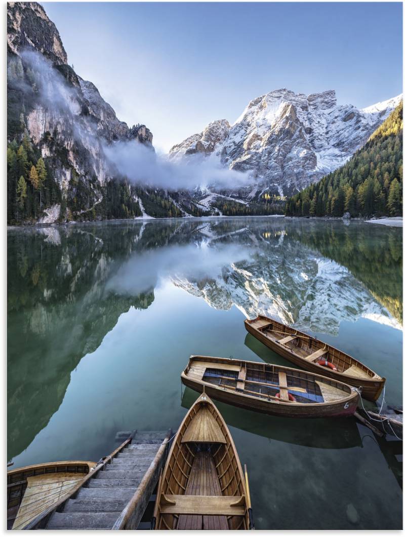 Artland Wandbild "Pragser Wildsee in Südtirol" Bilder von Booten & Schiffen 1 Stk. tlg. als Alubild, Outdoorbild, Leinwandbild in verschied. Größen von Artland