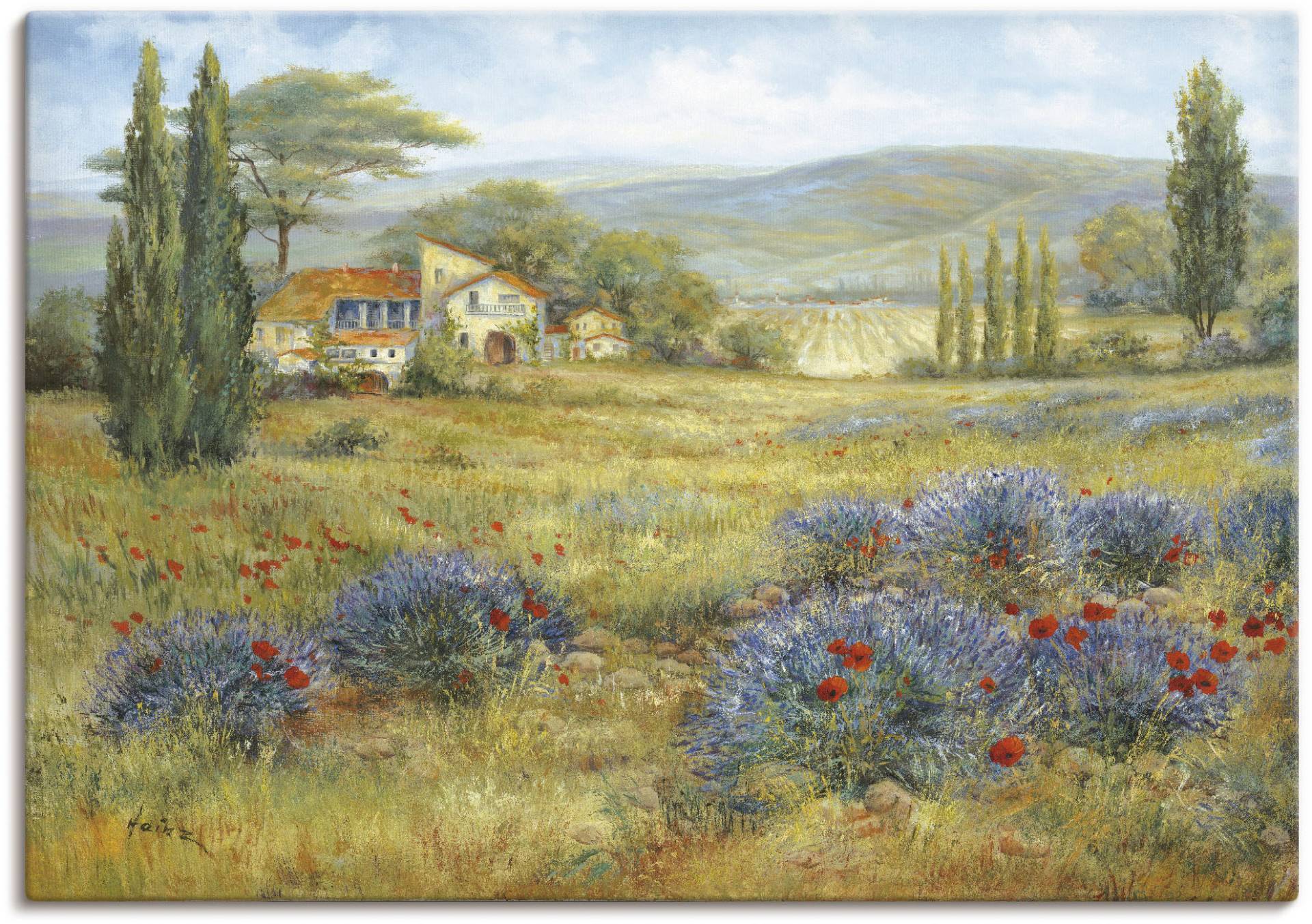 Artland Leinwandbild "Provence Lavendelwiese", Bilder von Europa, (1 St.) von Artland