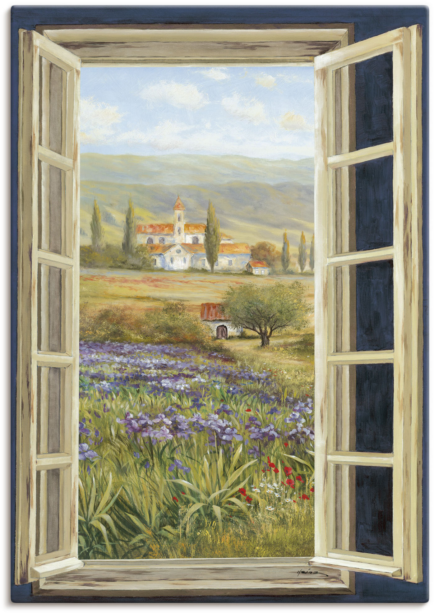 Artland Wandbild "Provence Fensterblick", Bilder von Europa, (1 St.) von Artland