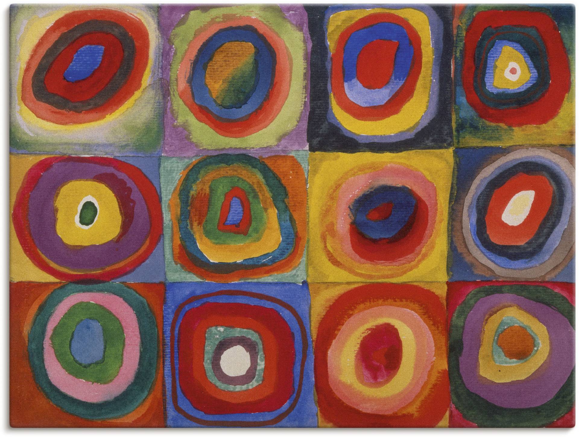 Artland Wandbild "Quadrate und konzentrische Ringe. 1913", Muster, (1 St.), als Leinwandbild, Poster, Wandaufkleber in verschied. Größen von Artland