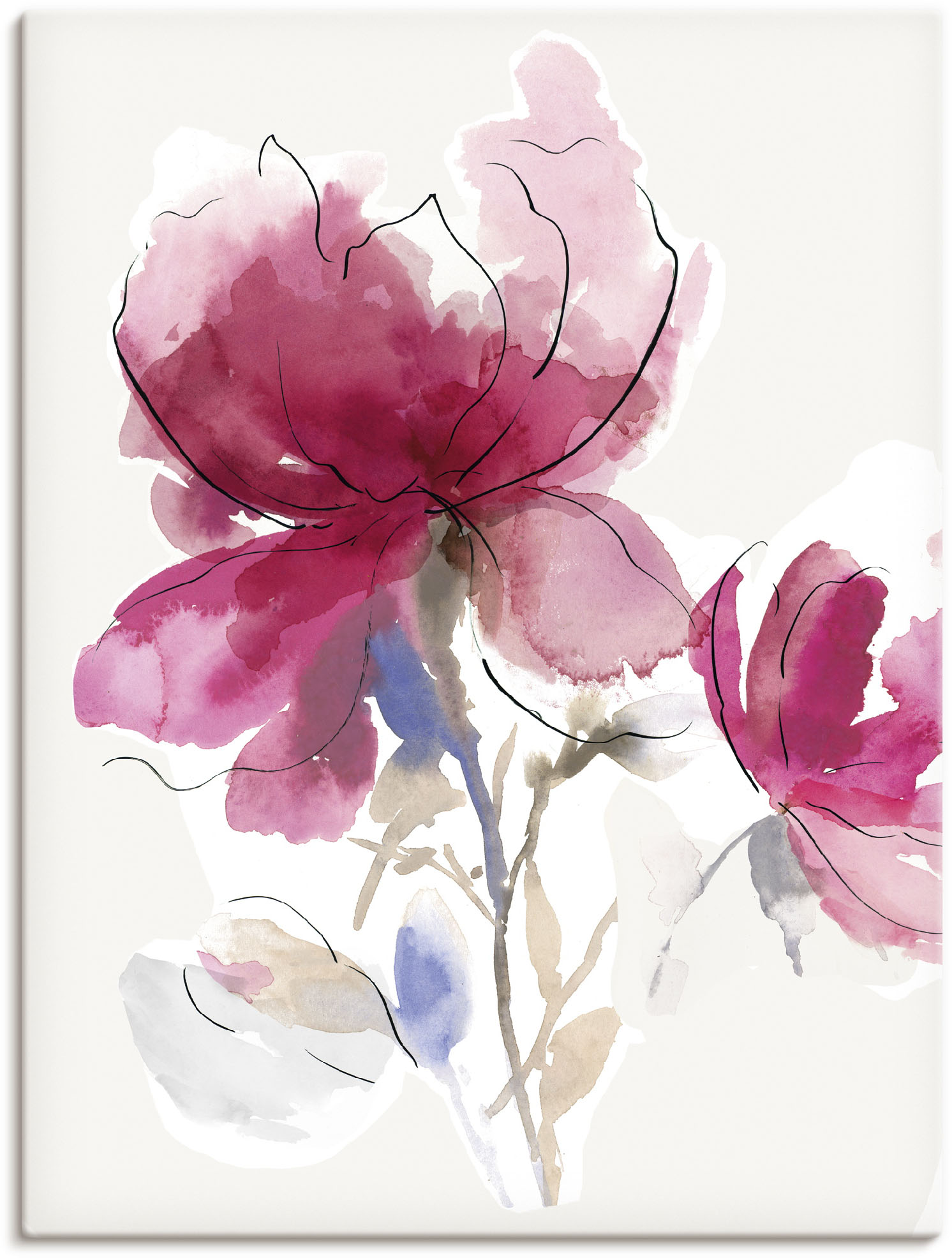 Artland Wandbild "Rosige Blüte I.", Blumenbilder, (1 St.), als Alubild, Leinwandbild, Wandaufkleber oder Poster in versch. Größen von Artland