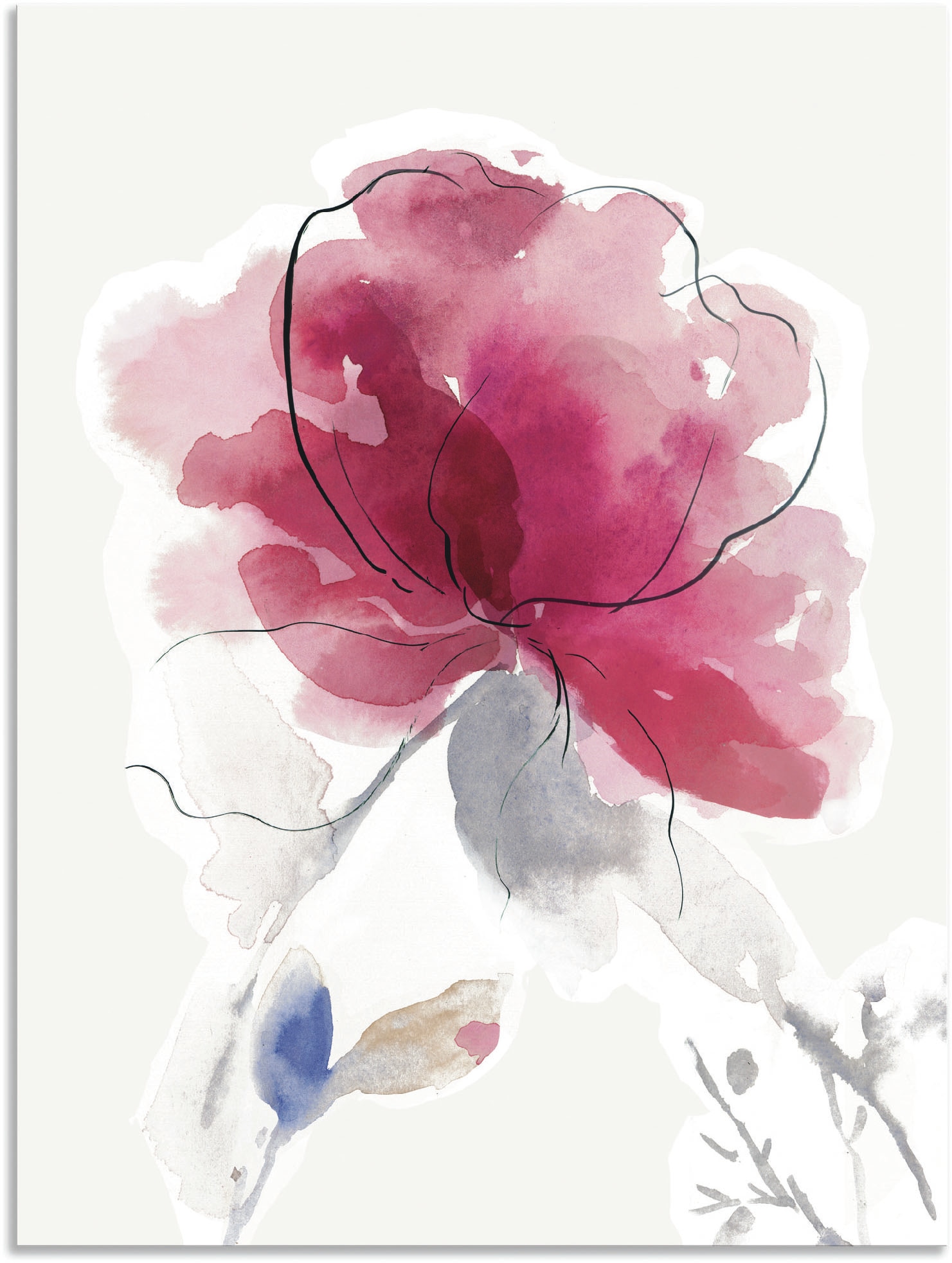 Artland Wandbild "Rosige Blüte II.", Blumenbilder, (1 St.), als Alubild, Outdoorbild, Leinwandbild, Poster in verschied. Größen von Artland
