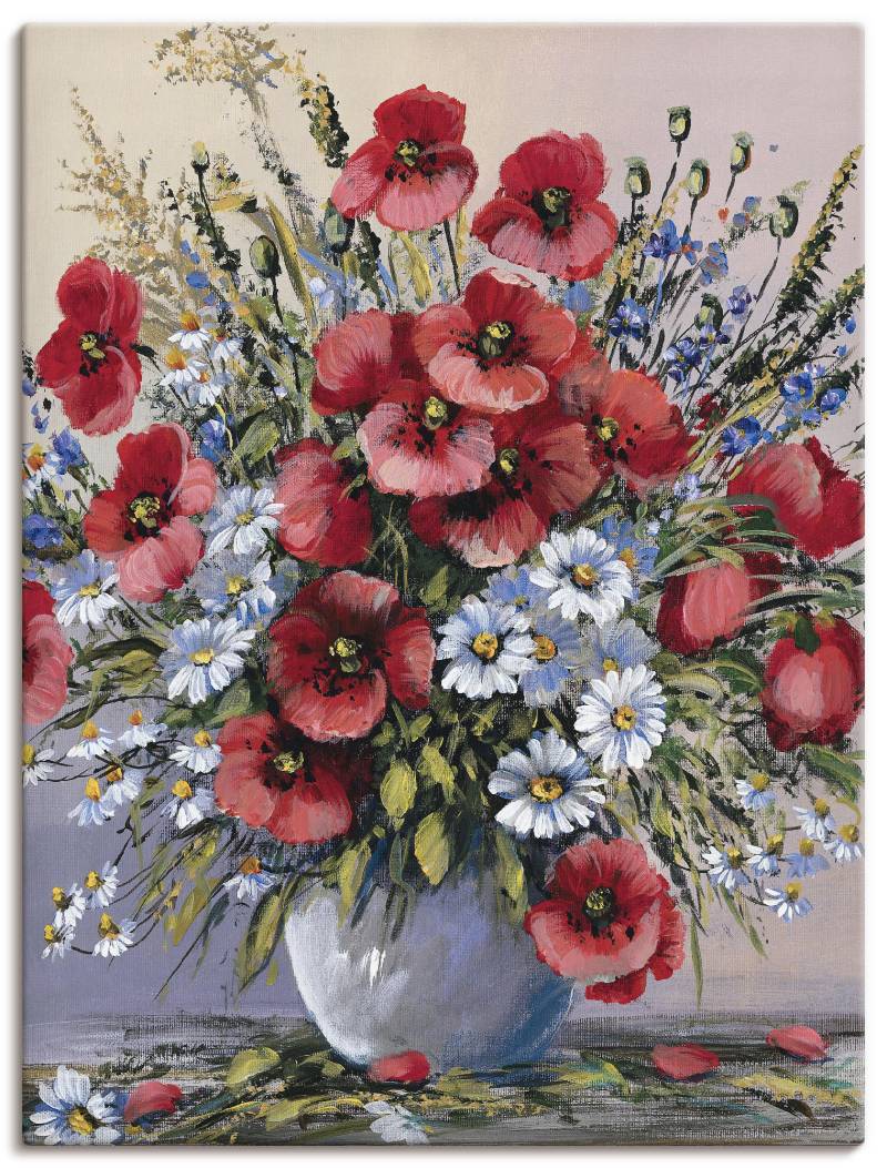 Artland Wandbild "Rote Mohnblumen" Blumen 1 Stk. tlg. als Leinwandbild, Poster in verschied. Größen von Artland