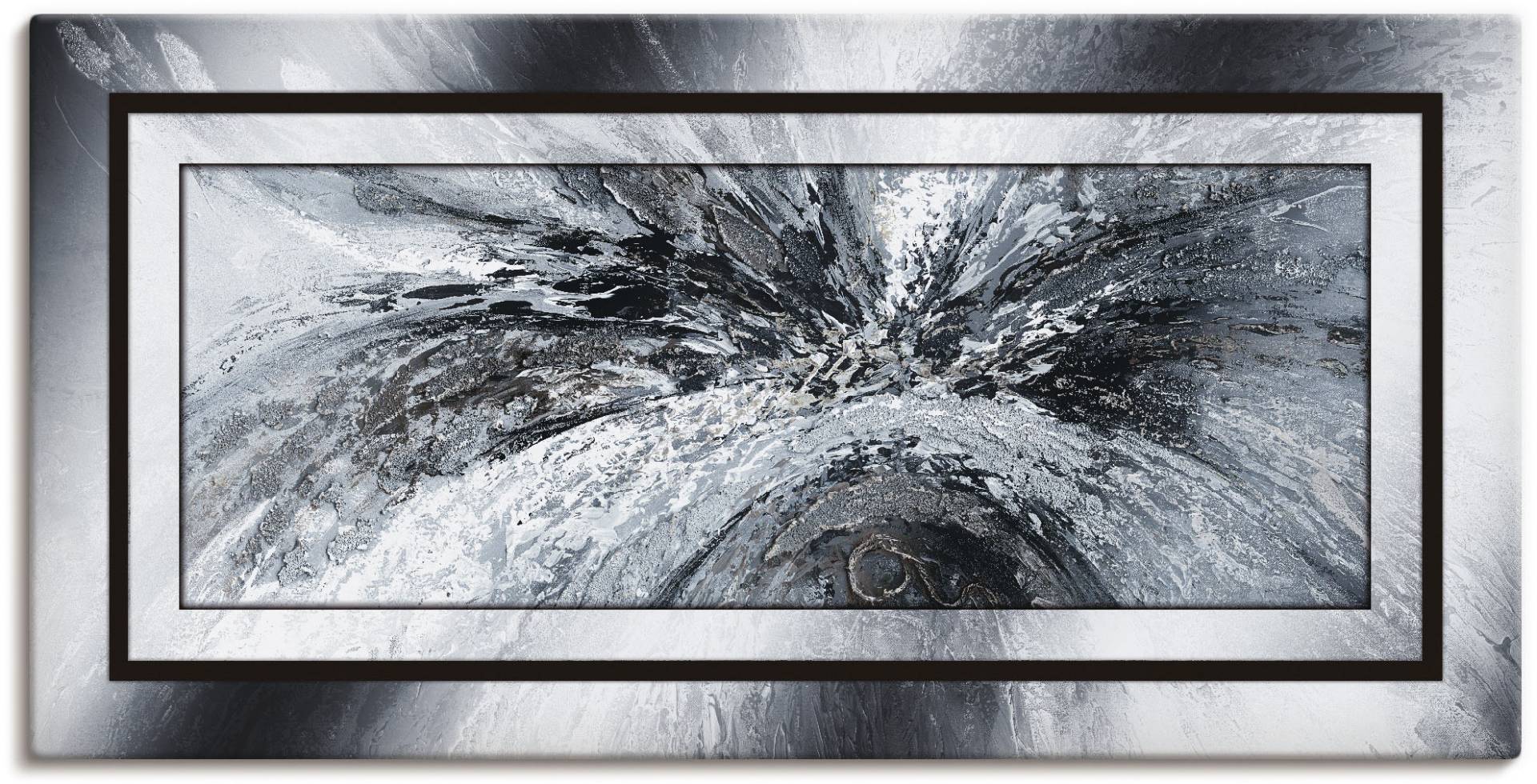 Artland Wandbild "Schwarz - weiß abstrakt 1" Muster 1 Stk. tlg. als Alubild, Outdoorbild, Leinwandbild, Poster in verschied. Größen von Artland