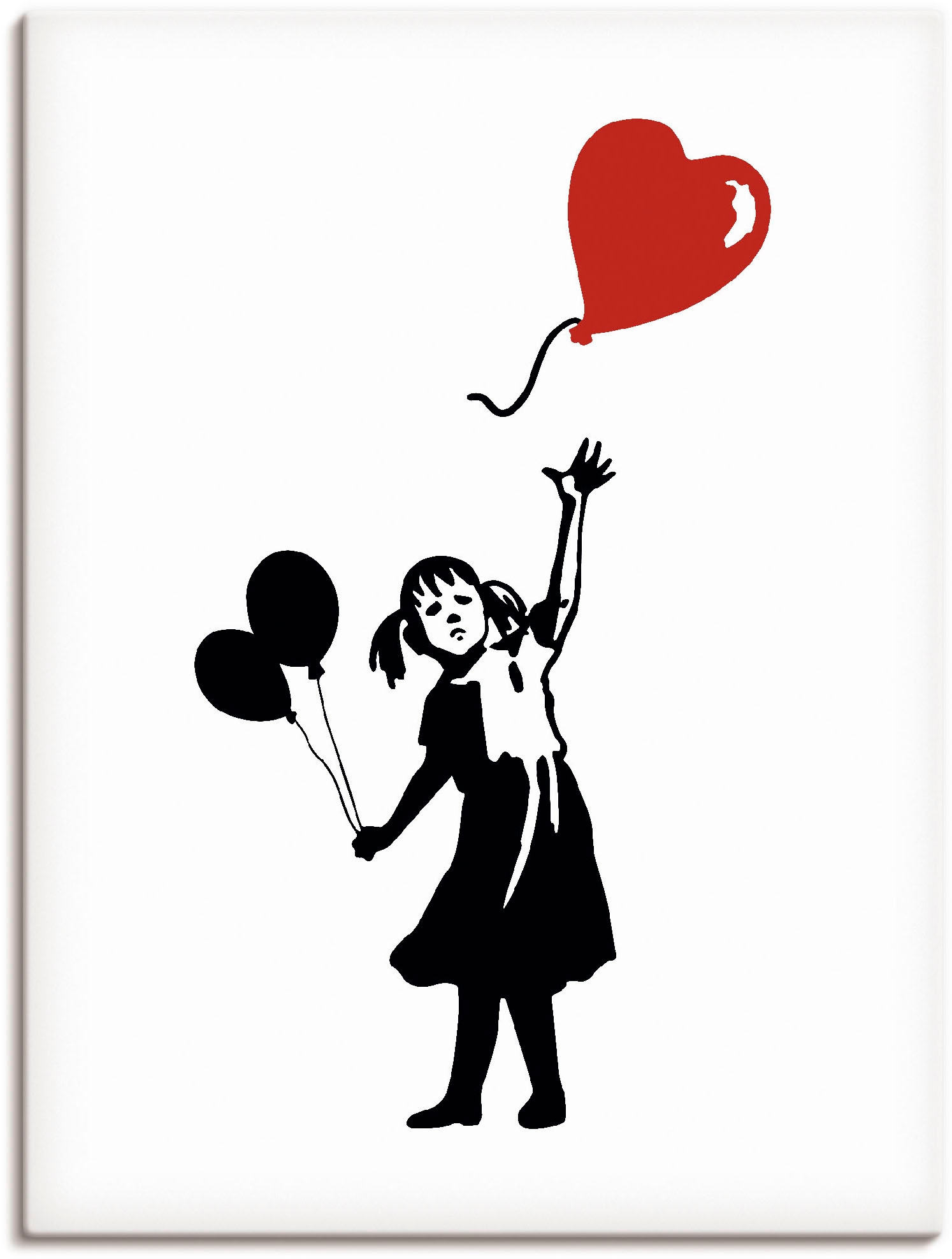 Artland Wandbild "Silhouette Mädchen Ballon Herz", Bilder von Kindern, (1 St.), als Alubild, Leinwandbild, Wandaufkleber oder Poster in versch. Größen von Artland
