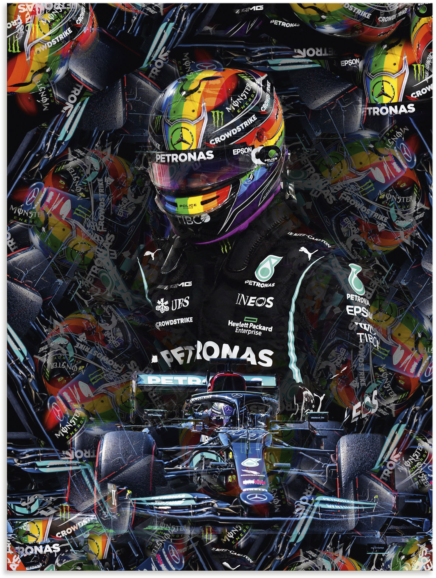 Artland Wandbild "Sir Lewis Hamilton Motorsportlegende", Bilder von Männern, (1 St.), als Alubild, Outdoorbild, Leinwandbild, Poster in verschied. Größen von Artland