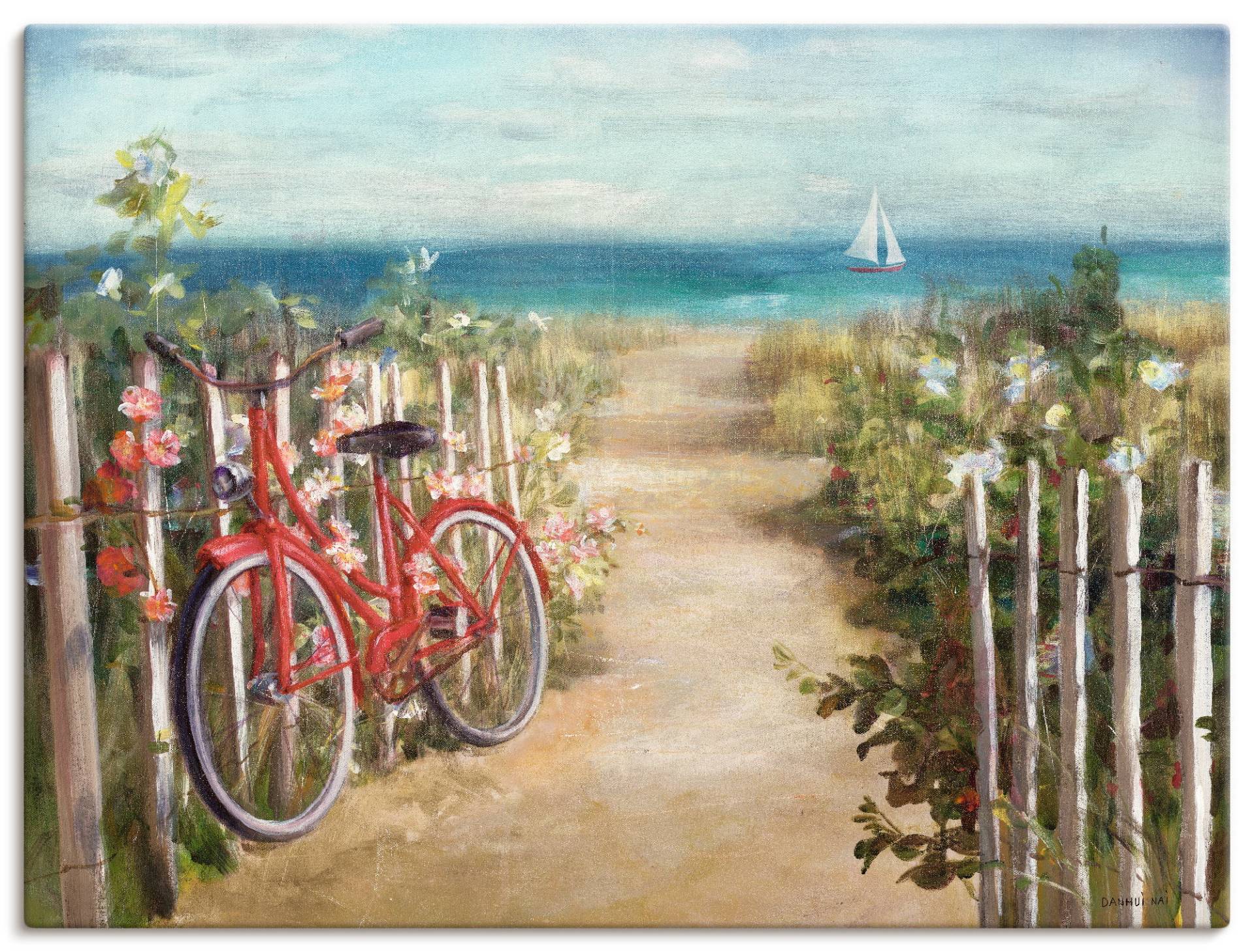 Artland Wandbild "Sommerfahrt", Fahrräder, (1 St.), als Leinwandbild, Poster in verschied. Größen von Artland