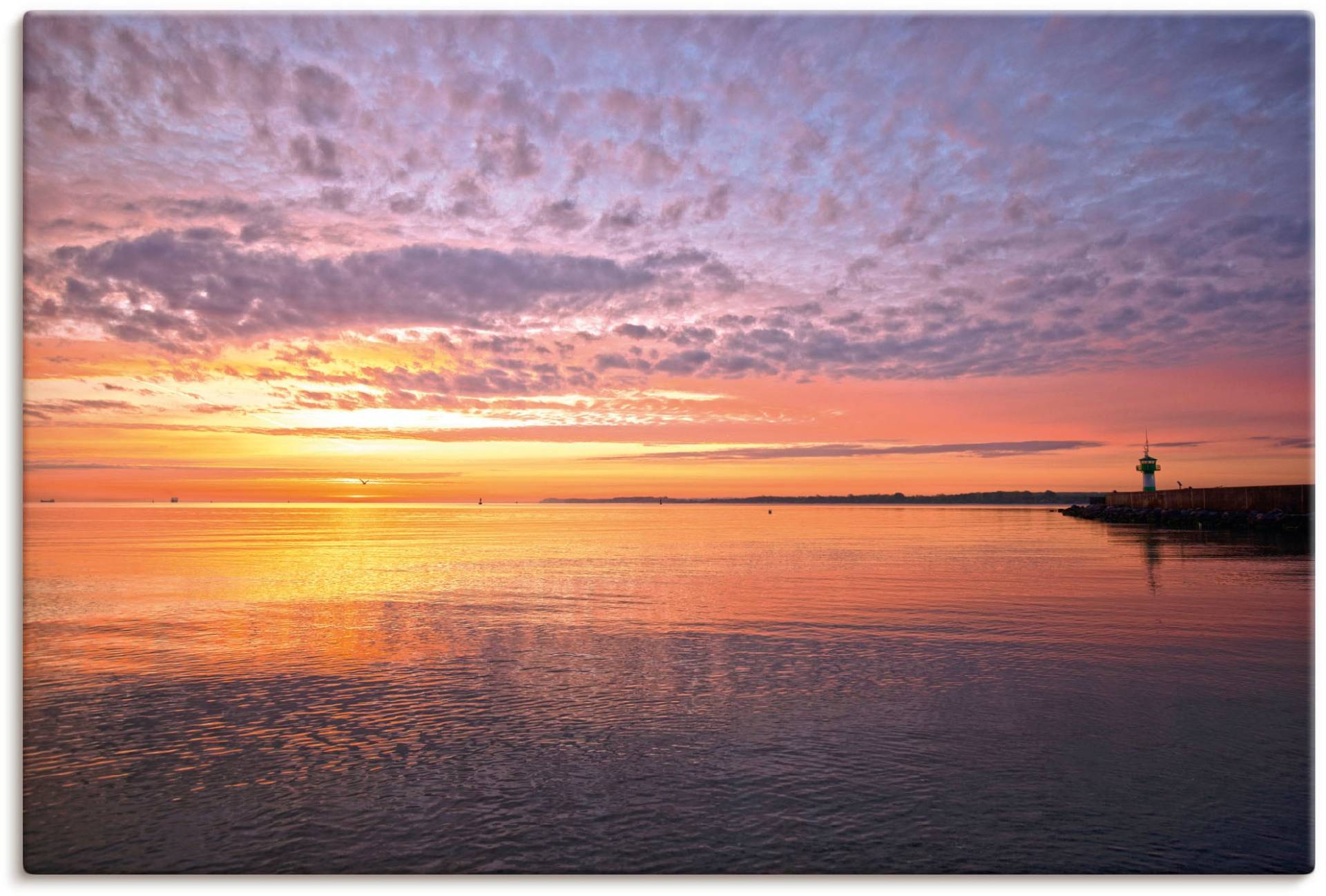 Artland Wandbild "Sonnenaufgang am Ostseestrand", Bilder vom Sonnenuntergang & -aufgang (1 Stück), in vielen Größen & Produktarten - Alubild / Outdoorbild, Leinwandbild, Poster, Wandaufkleber / Wandtattoo auch für Badezimmer geeignet von Artland