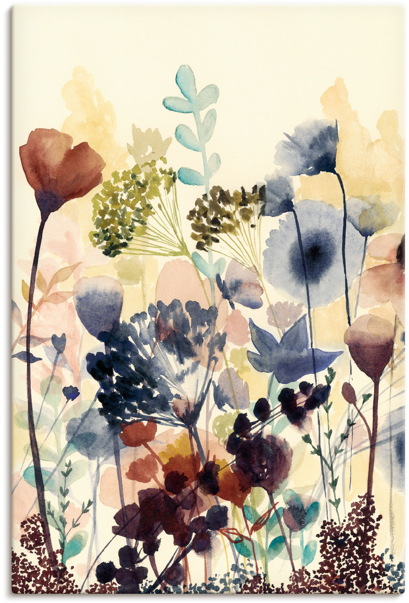 Artland Wandbild "Sonnengetrocknete Blüten I", Blumenwiese, (1 St.), als Alubild, Outdoorbild, Leinwandbild, Poster, Wandaufkleber von Artland