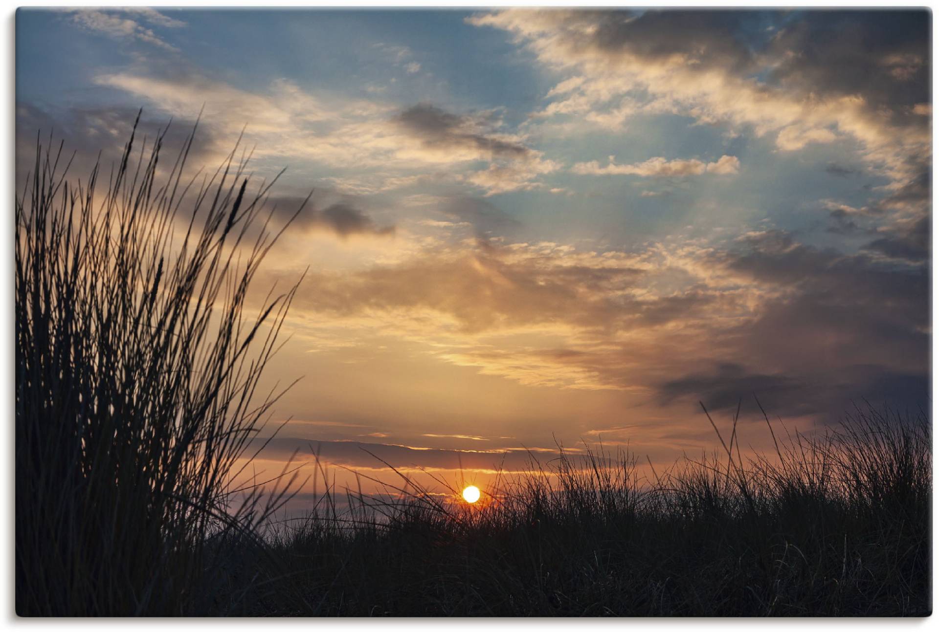 Artland Wandbild "Sonnenuntergang an der Küste Ostsee", Bilder vom Sonnenuntergang & -aufgang (1 Stück), in vielen Größen & Produktarten - Alubild / Outdoorbild, Leinwandbild, Poster, Wandaufkleber / Wandtattoo auch für Badezimmer geeignet von Artland