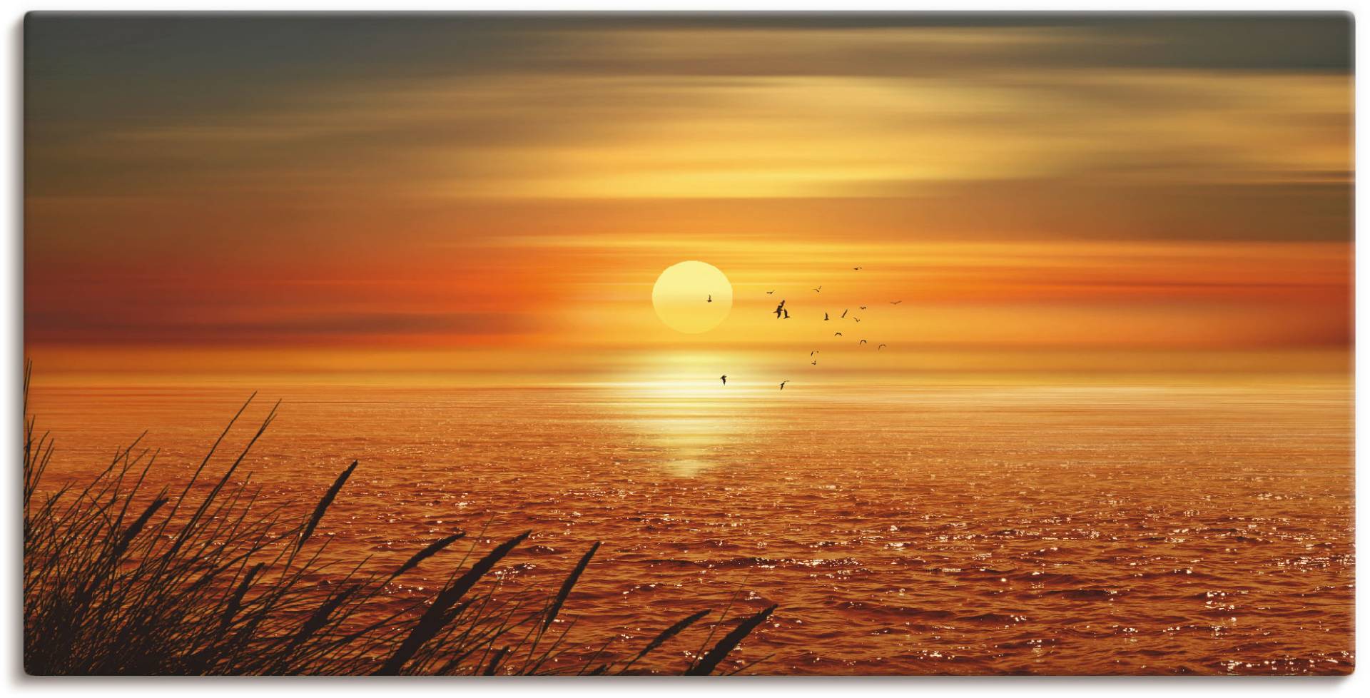 Artland Wandbild "Sonnenuntergang über dem Meer", Sonnenaufgang & -untergang, (1 St.), als Leinwandbild, Poster, Wandaufkleber in verschied. Größen von Artland