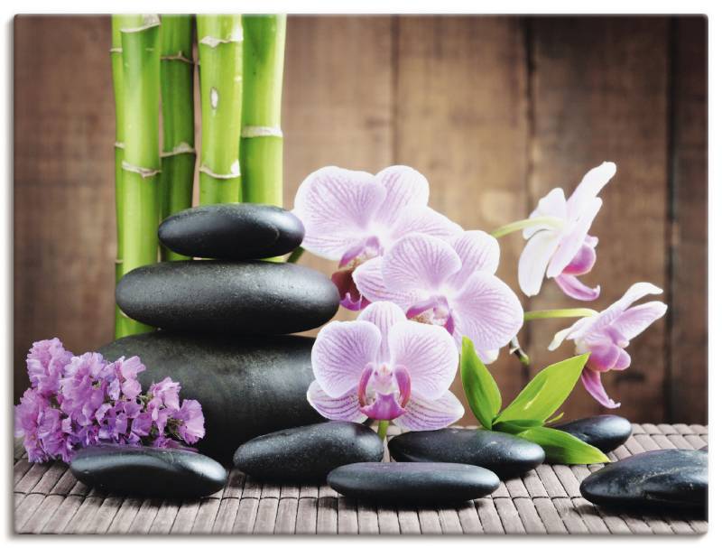 Artland Wandbild "Spa Konzept Zen Steinen Orchideen" Zen 1 Stk. tlg. als Leinwandbild, Poster, Wandaufkleber in verschied. Größen von Artland