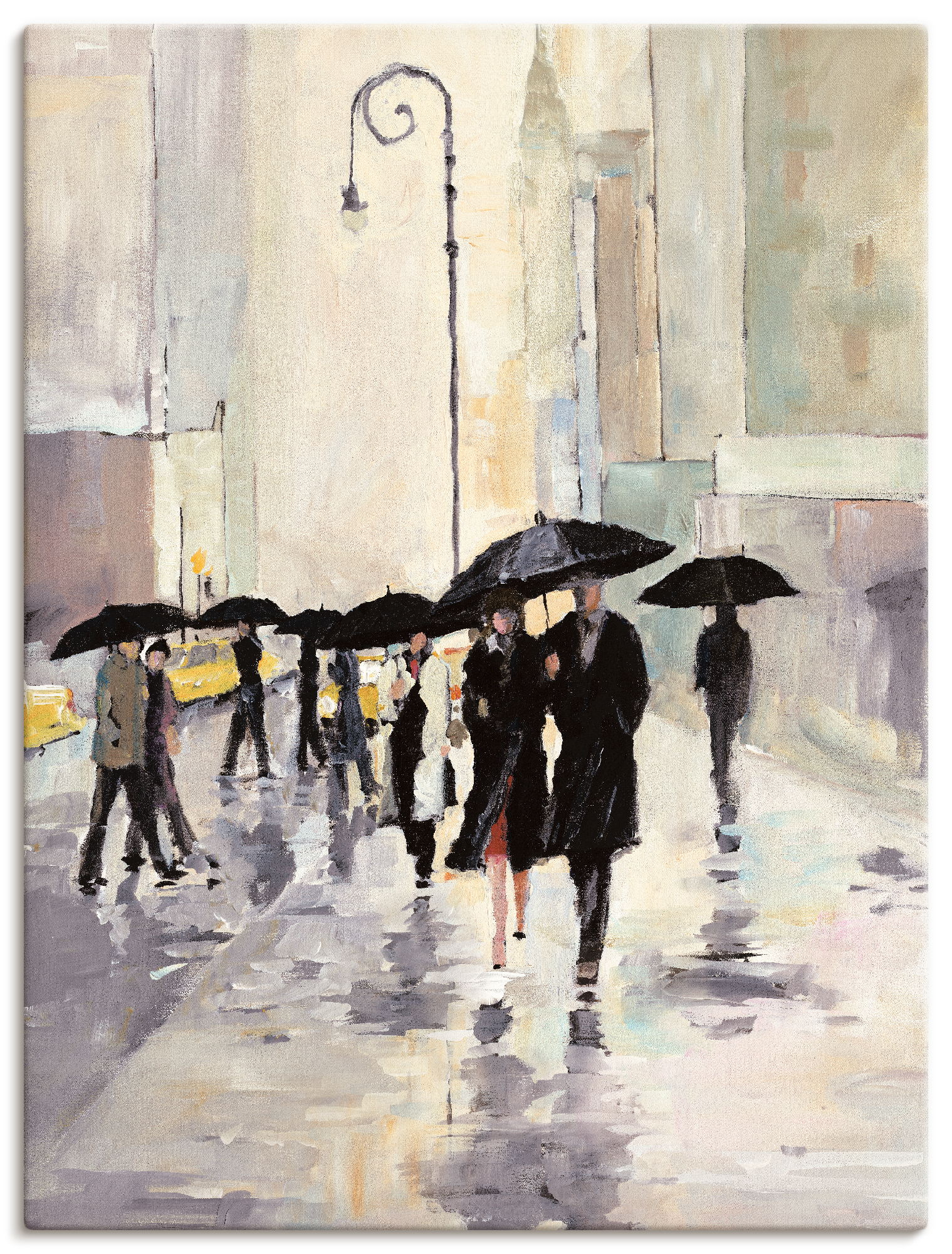 Artland Wandbild "Stadt im Regen" Gruppen & Familien 1 Stk. tlg. als Leinwandbild, Poster in verschied. Größen von Artland