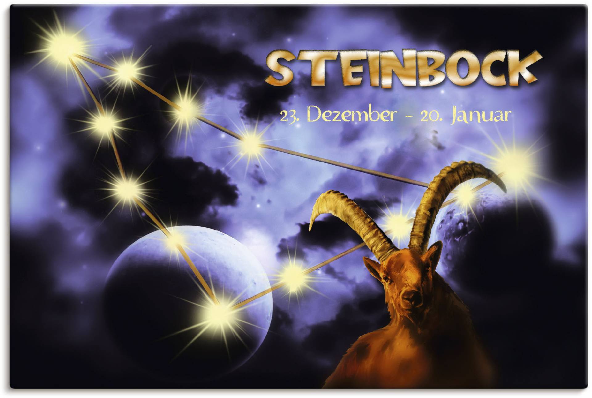 Artland Wandbild "Sternzeichen - Steinbock", Bilder von Sternzeichen, (1 St.) von Artland