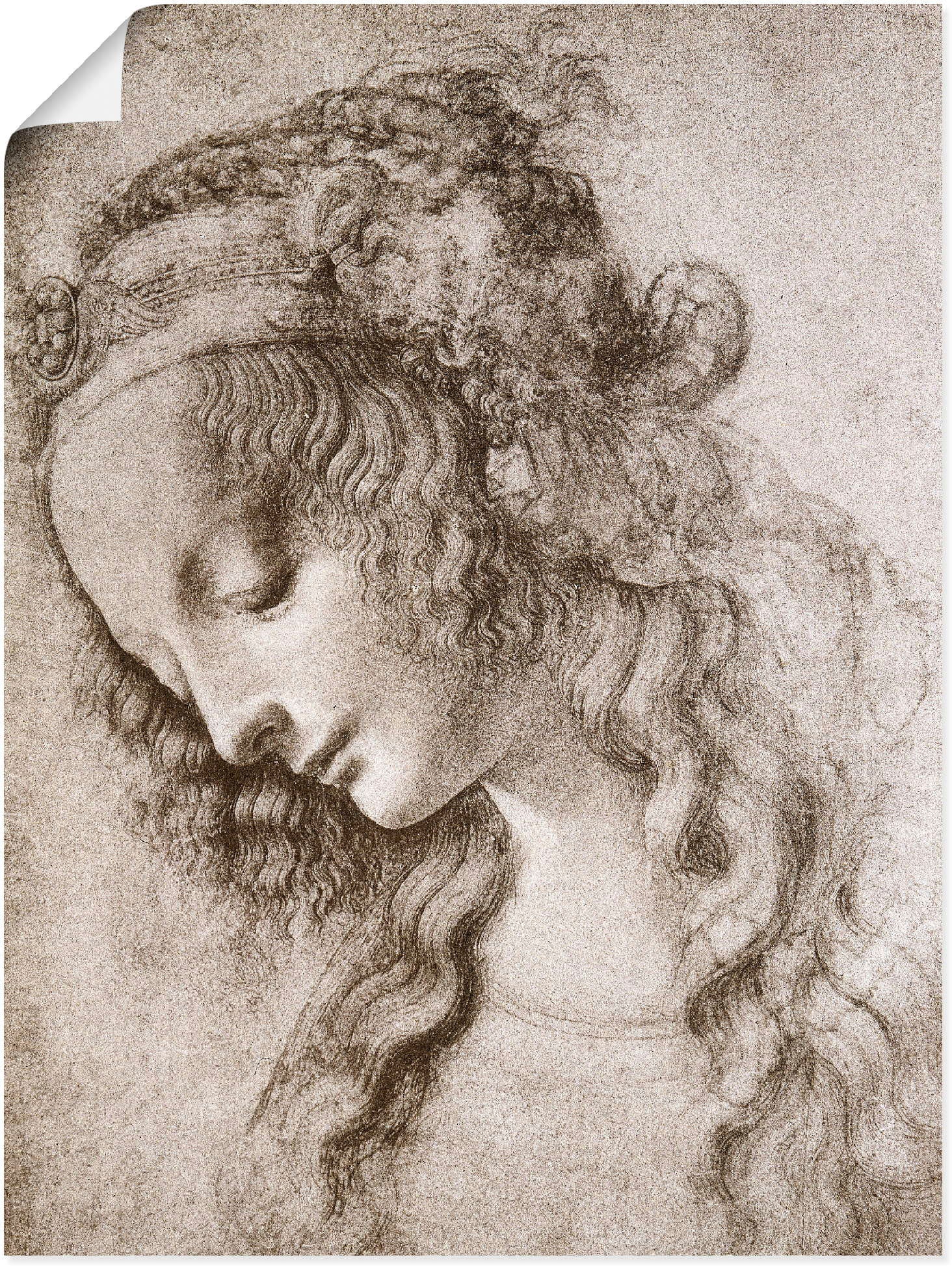 Artland Kunstdruck "Studie des Kopfes der Maria Magdalena.", Frau, (1 St.) von Artland