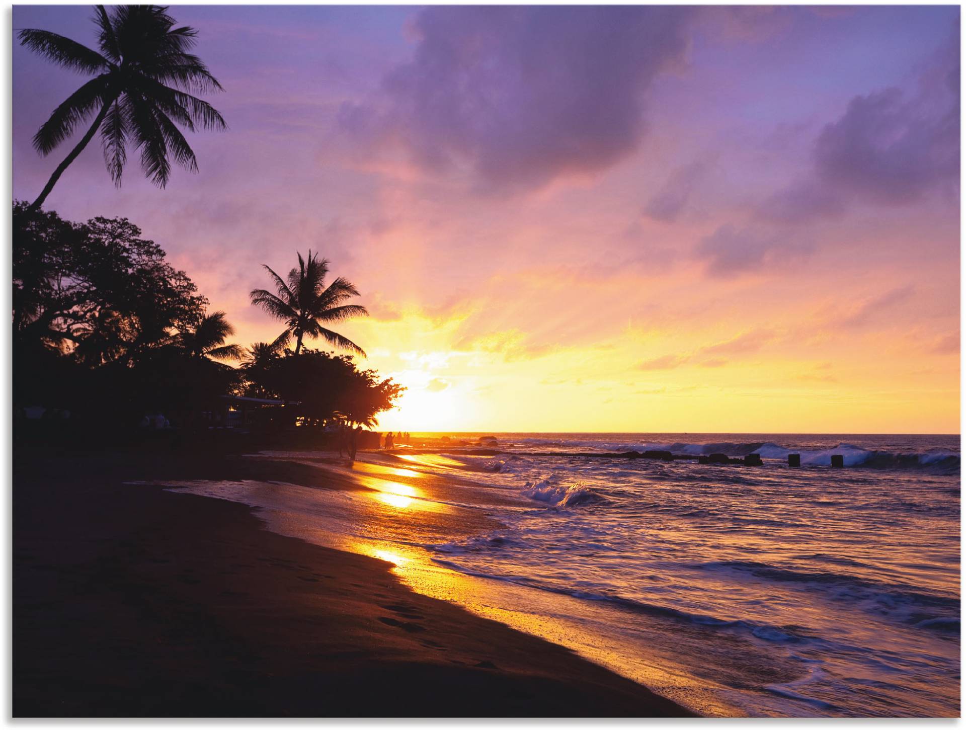 Artland Wandbild "Tropischer Strand", Sonnenaufgang & -untergang, (1 St.), als Alubild, Outdoorbild, Leinwandbild, Poster, Wandaufkleber von Artland