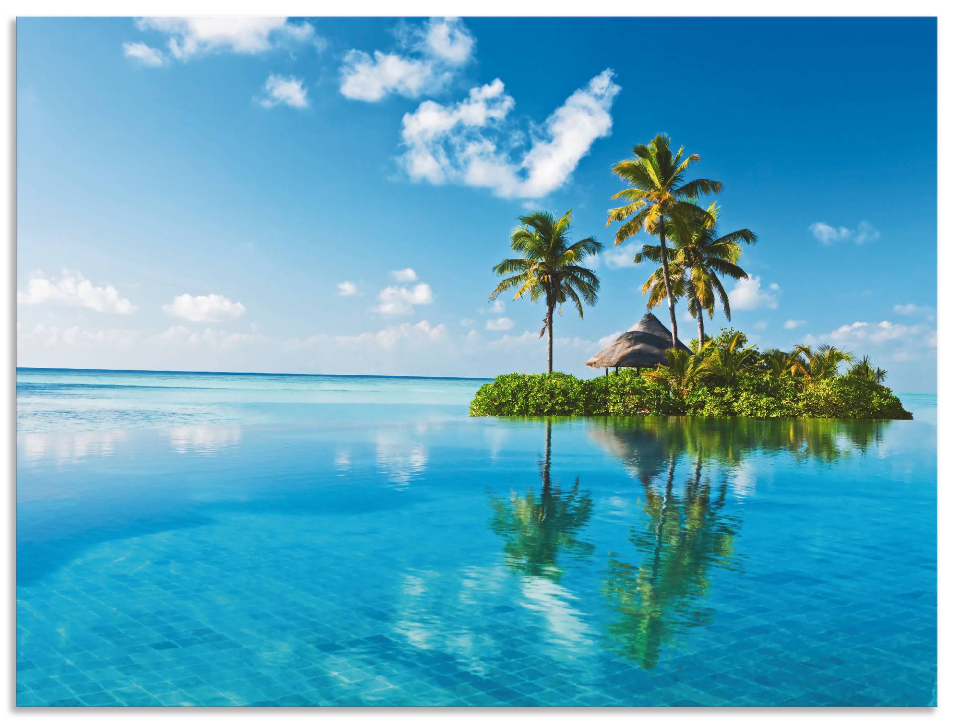 Artland Wandbild "Tropisches Paradies - Insel Palmen Meer", Amerika, (1 St.), als Alubild, Outdoorbild, Leinwandbild, Poster, Wandaufkleber von Artland