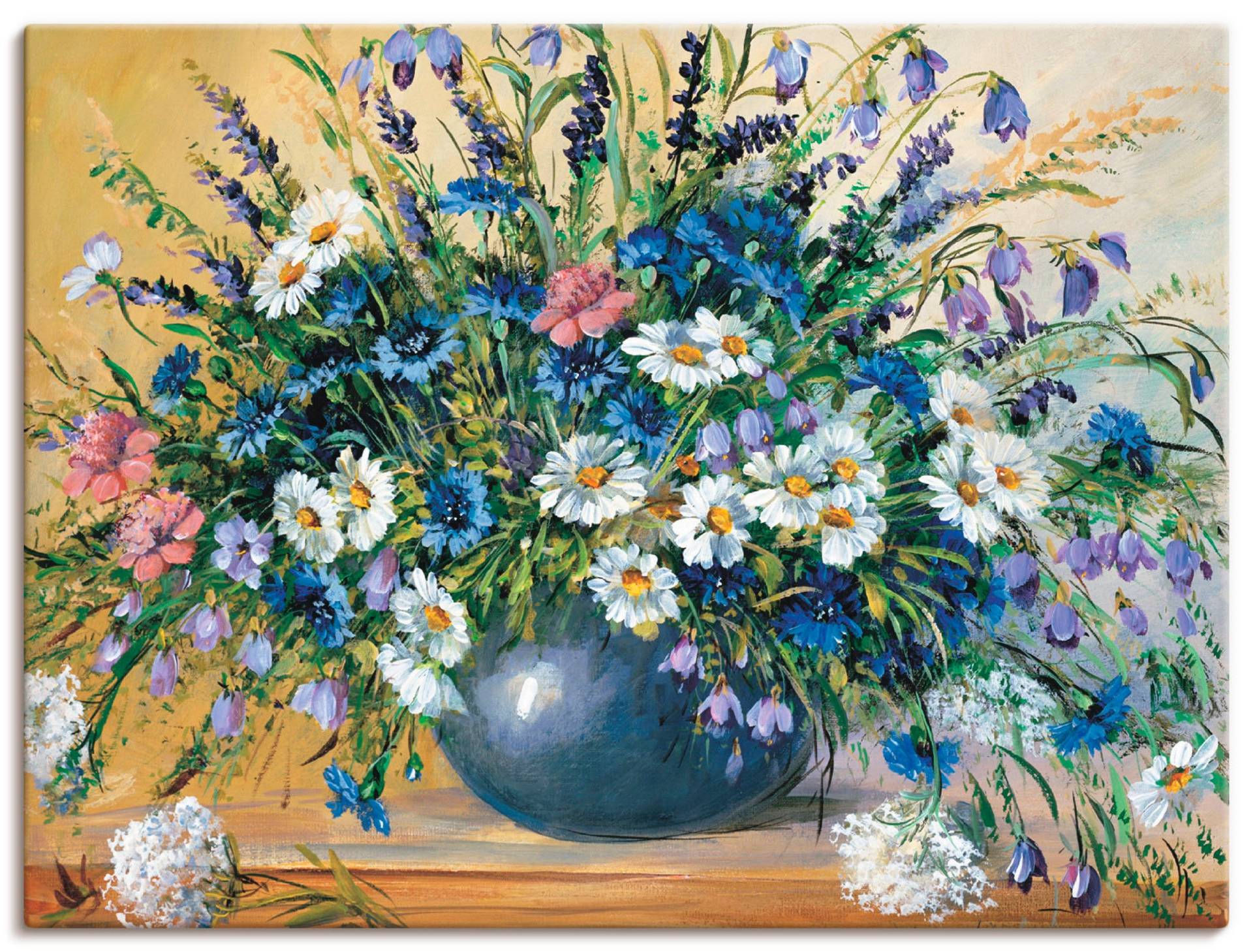 Artland Wandbild "Vase mit Kornblumen" 1 Stk. tlg. als Leinwandbild, Poster, Wandaufkleber in verschied. Größen von Artland