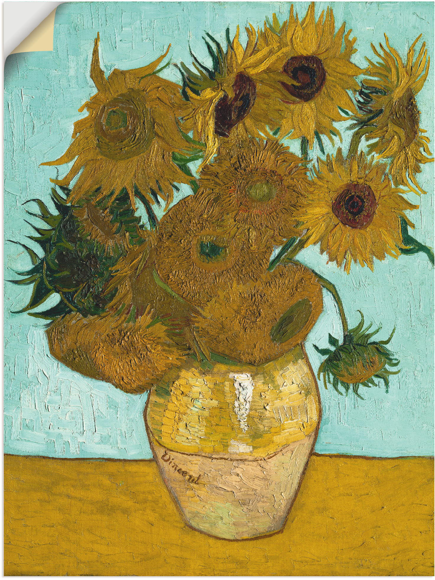 Artland Wandbild "Vase mit Sonnenblumen. 1888", Blumen, (1 St.), als Leinwandbild, Poster, Wandaufkleber in verschied. Größen von Artland
