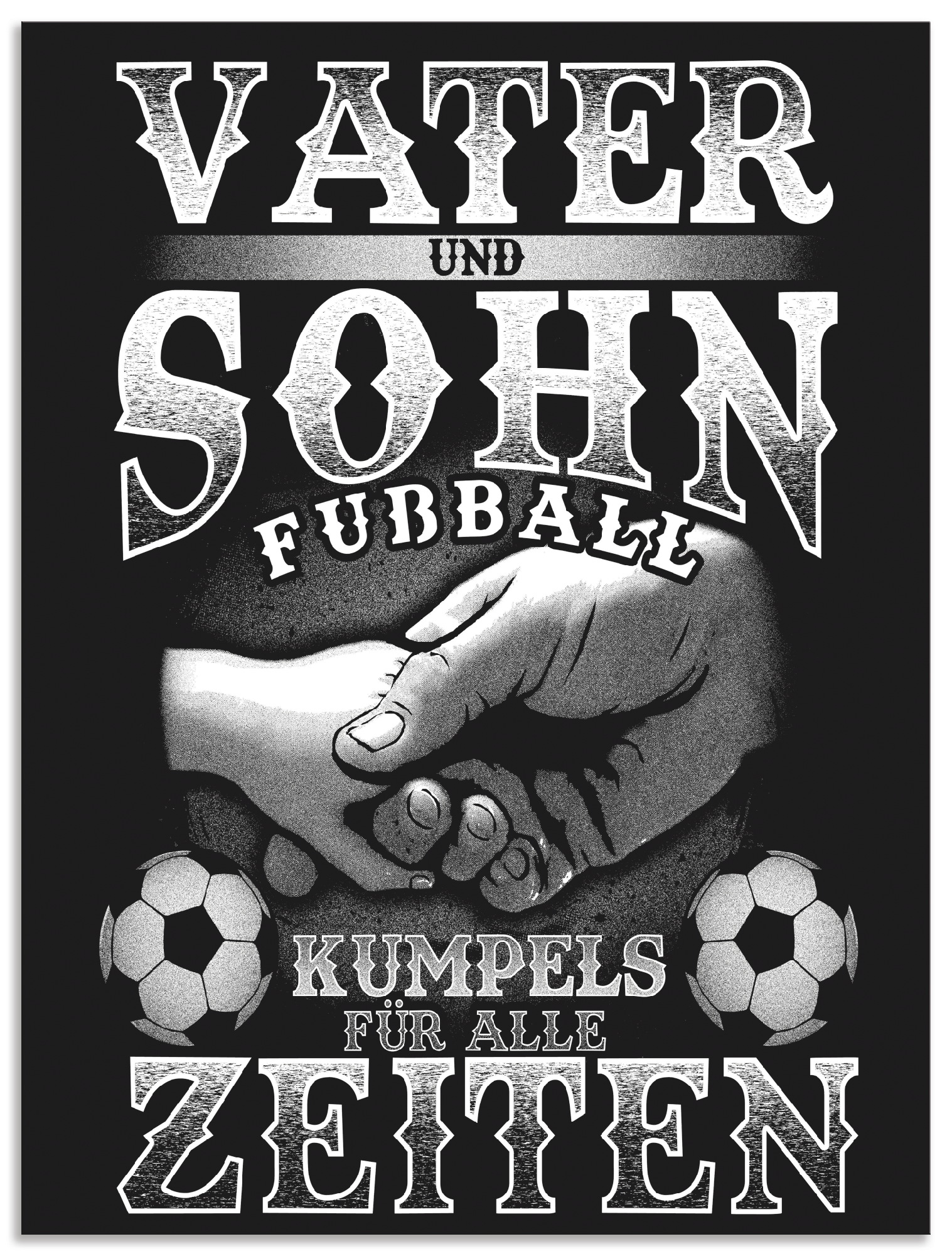 Artland Wandbild "Vater und Sohn Fußball Kumpels", Sprüche & Texte, (1 St.), als Alubild, Outdoorbild, Poster in verschied. Größen von Artland