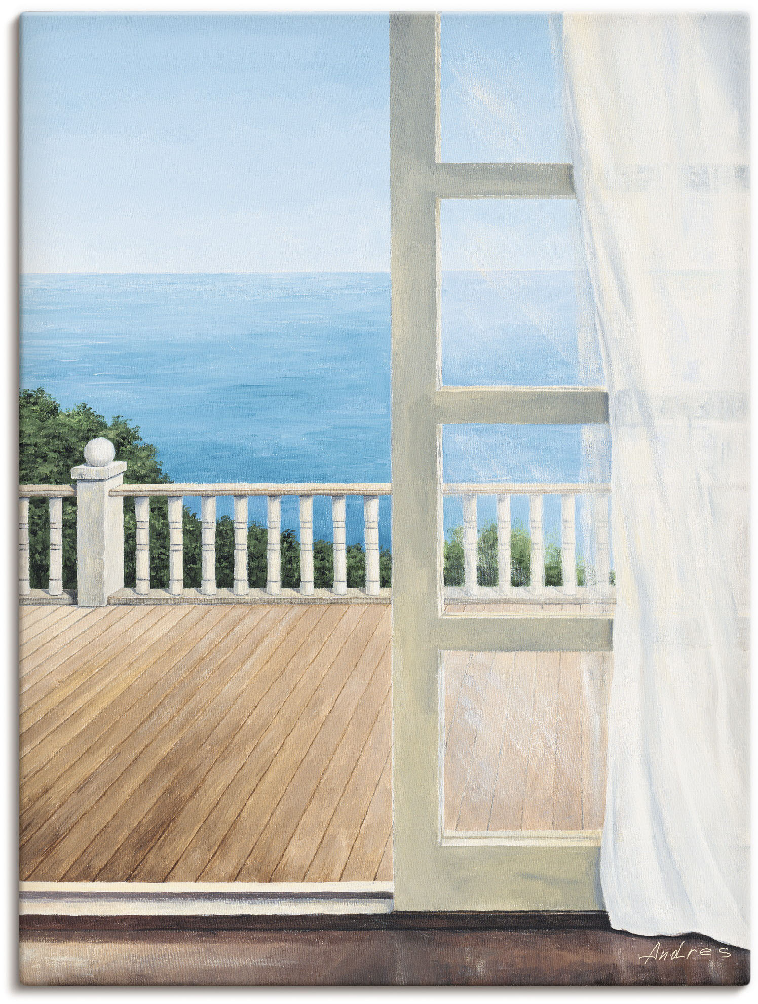 Artland Poster "Veranda mit Meerblick", Fensterblick, (1 St.) von Artland