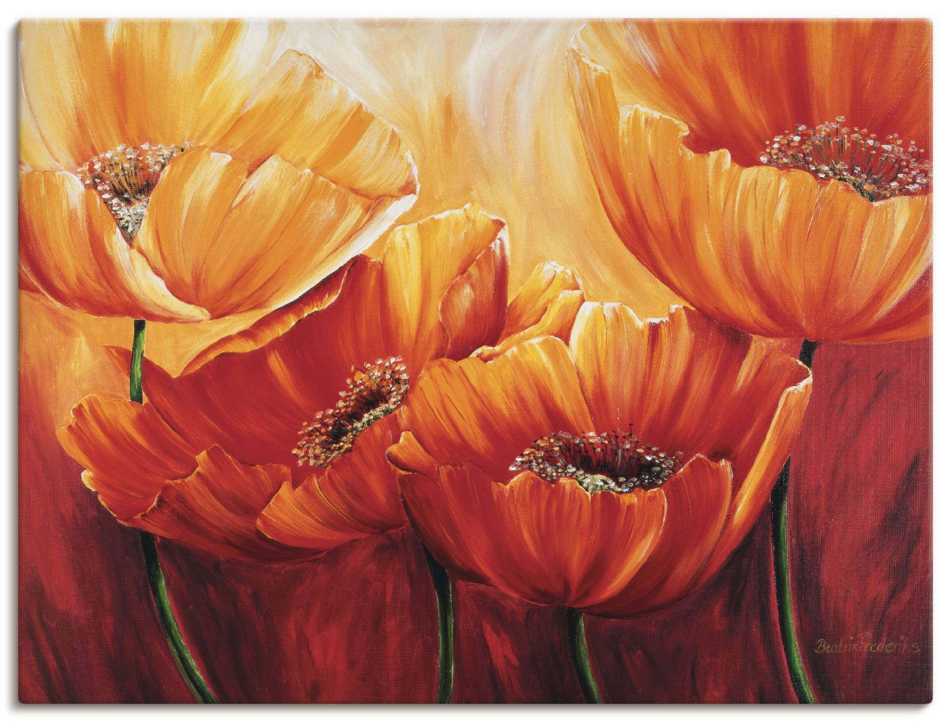 Artland Wandbild "Vier Mohnblumen" 1 Stk. tlg. als Leinwandbild, Poster in verschied. Größen von Artland