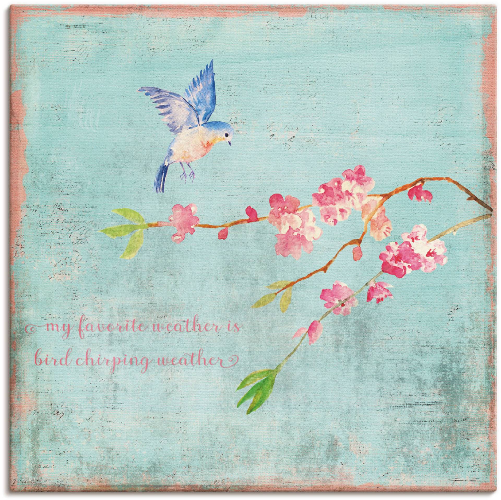 Artland Wandbild "Vogelgezwitscherwetter" Sprüche & Texte 1 Stk. tlg. als Alubild, Outdoorbild, Leinwandbild, Poster in verschied. Größen von Artland